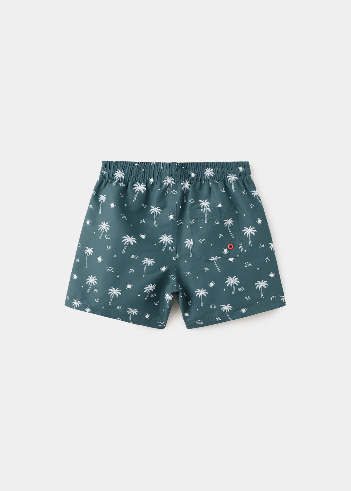 Palm trees print swimsuit trunks — Petrol Blue