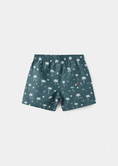Palm trees print swimsuit trunks — Petrol Blue 4