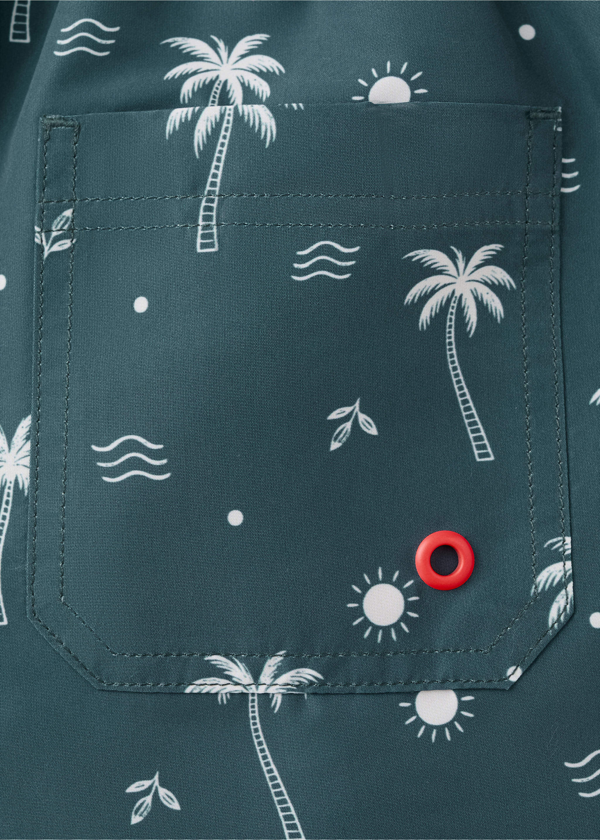 Bañador estampado palmeras - Detalle del artículo 8, Azul petróleo. Ref: 27025986-00.