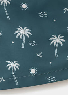 Palm trees print swimsuit trunks — Petrol Blue 5
