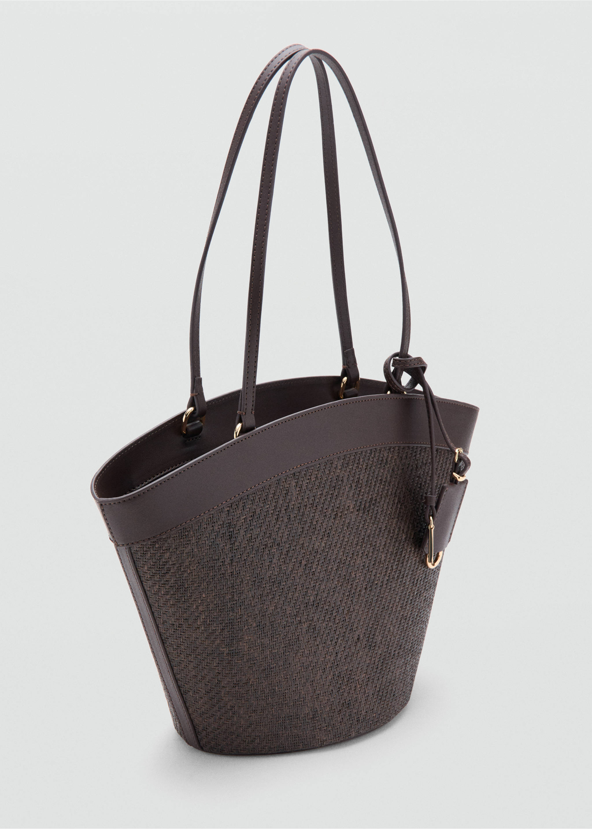 Sac cabas raphia - Plan moyen, Chocolat. Ref: 27025987-00.