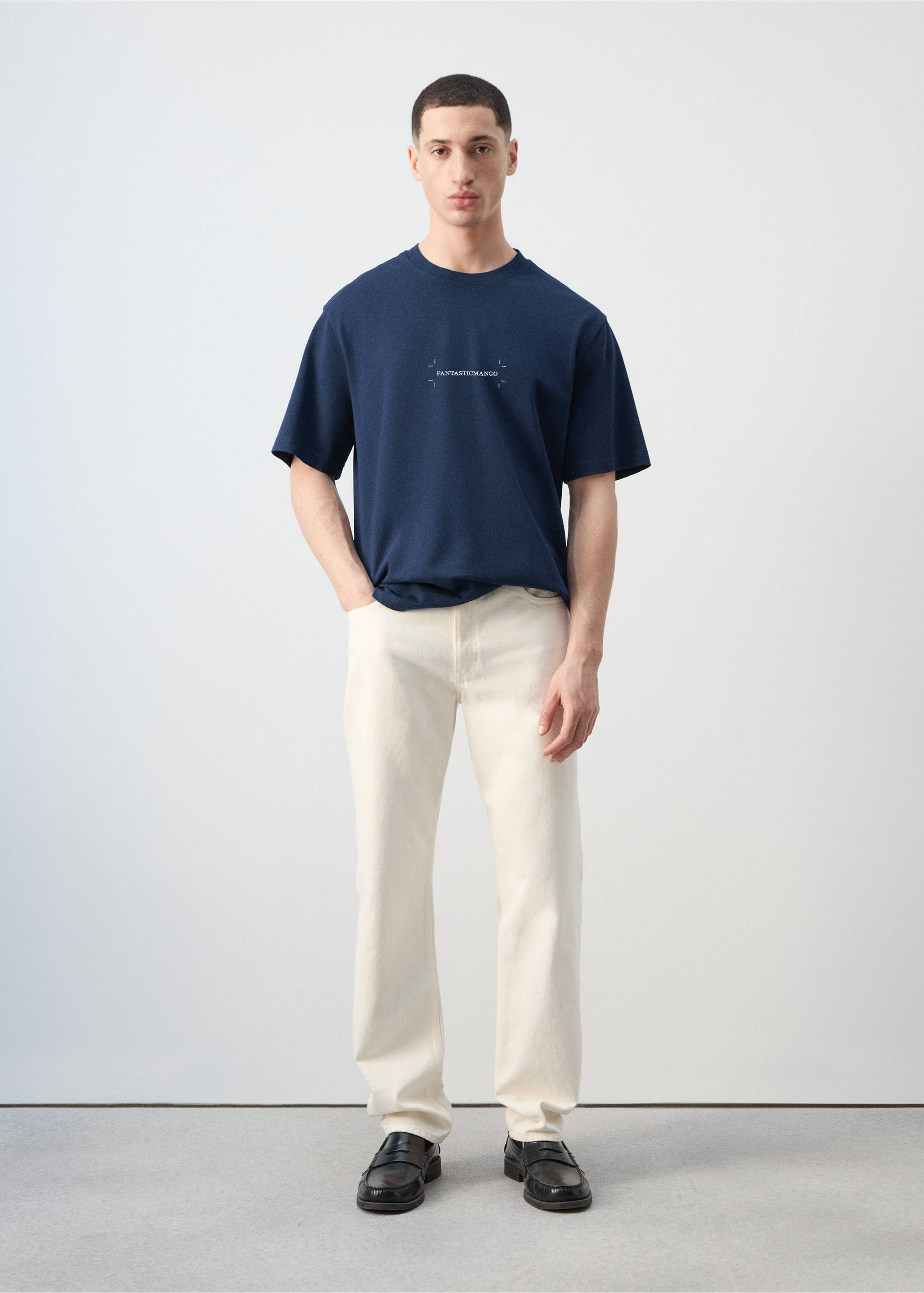 Футболка 100% хлопок с принтом - Общий план, Чернильный. Ref: 27025992-00.