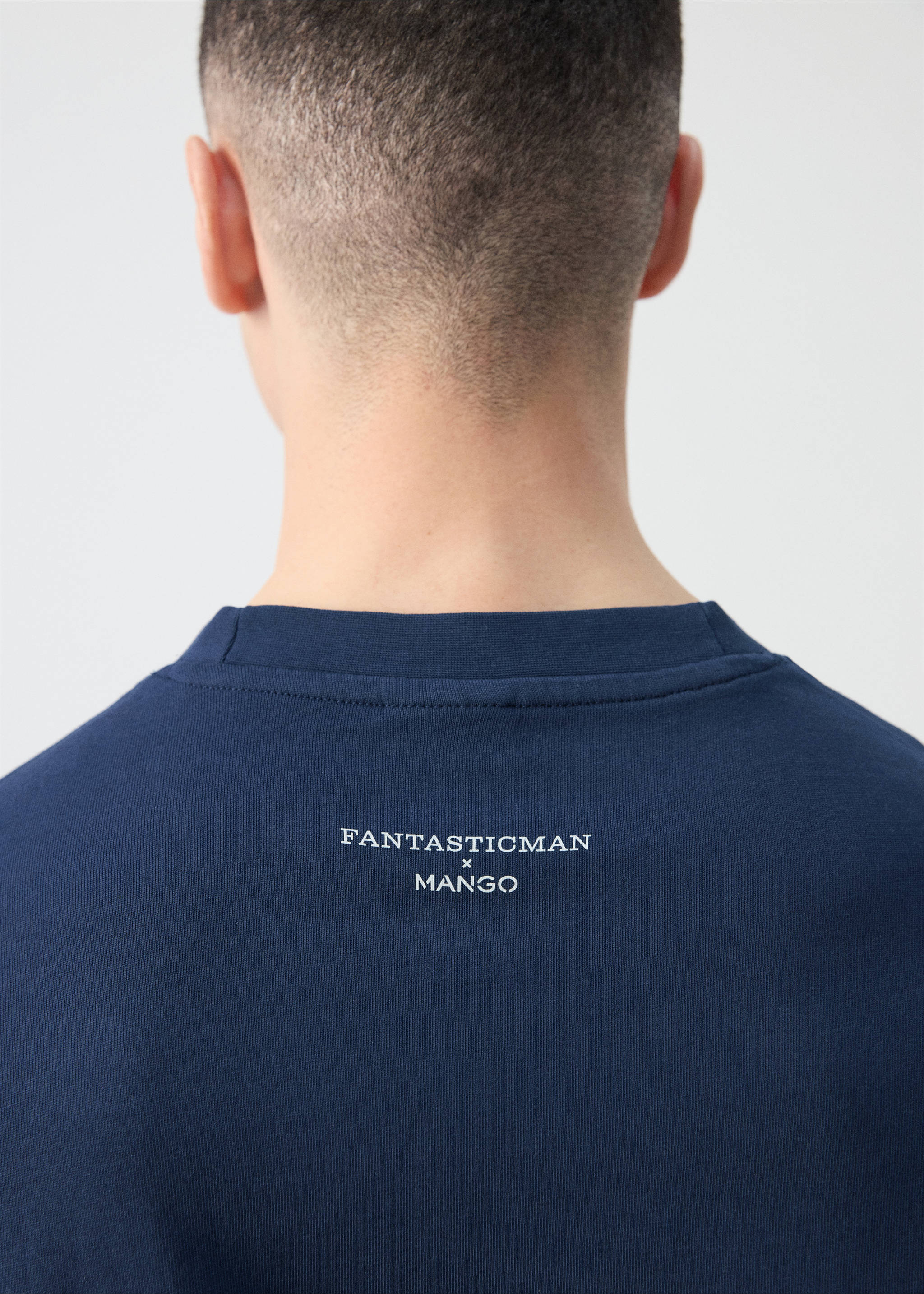 Футболка 100% хлопок с принтом - Деталь изделия 6, Чернильный. Ref: 27025992-00.