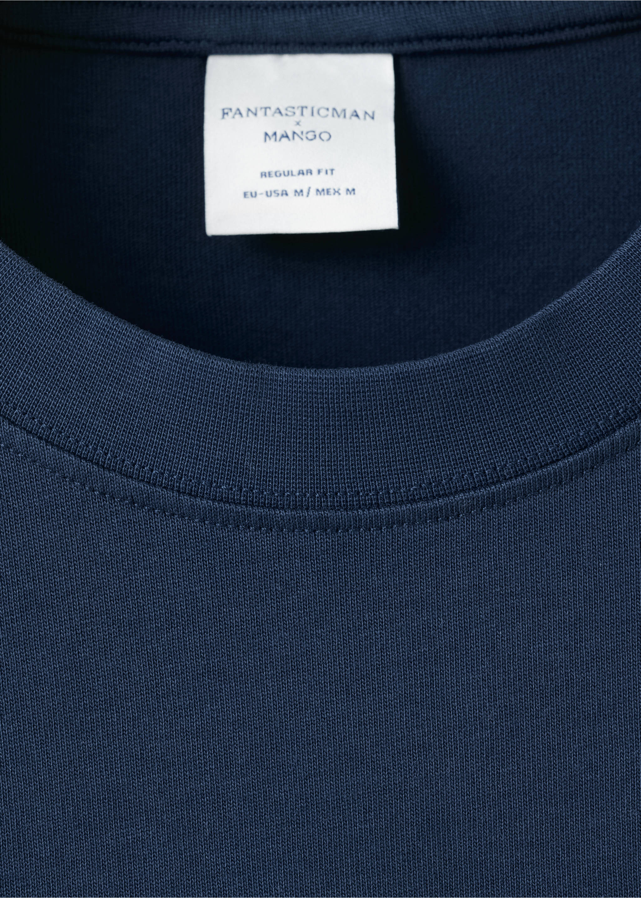 Футболка 100% хлопок с принтом - Деталь изделия 8, Чернильный. Ref: 27025992-00.