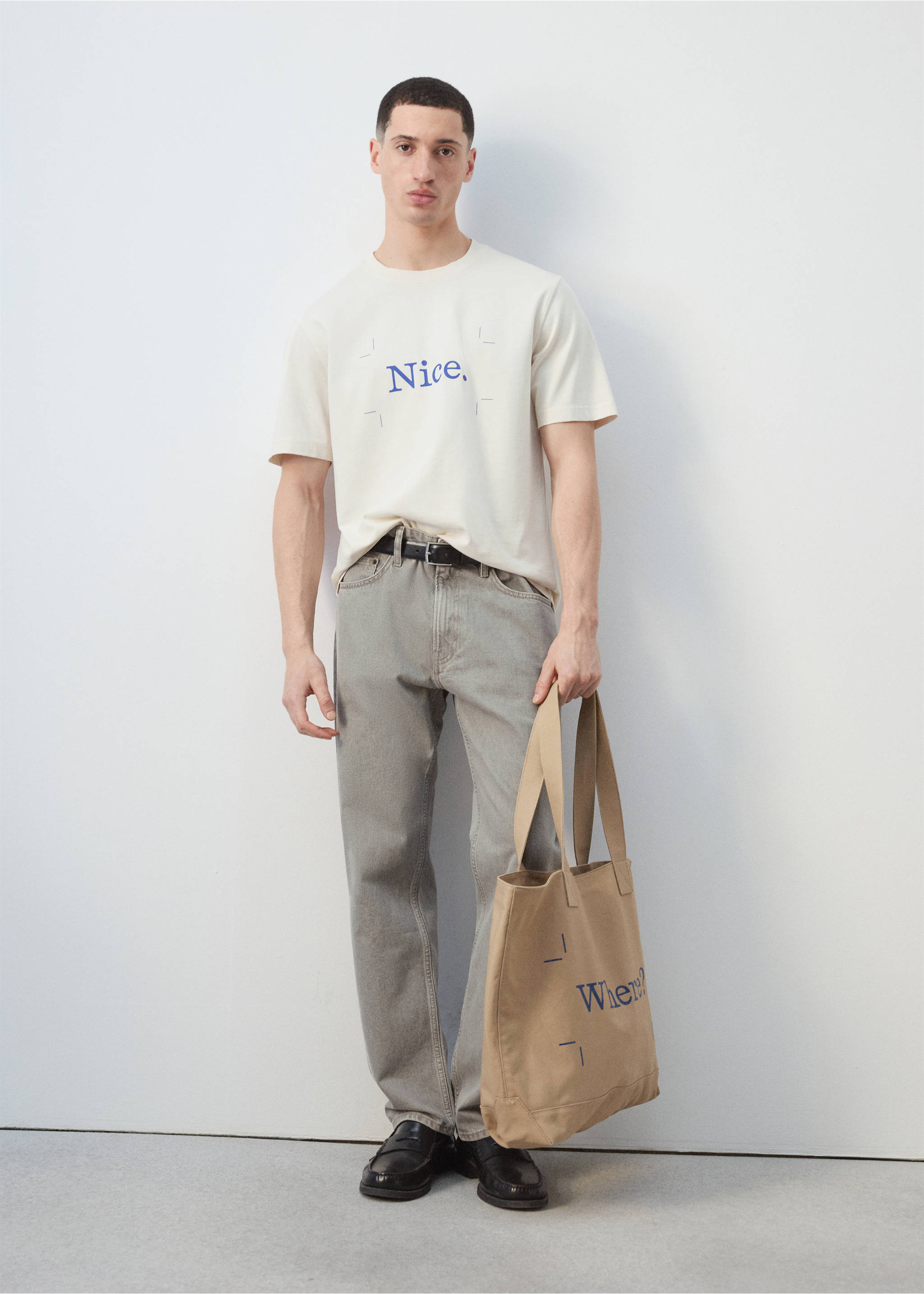 Футболка 100% хлопок с принтом - Деталь изделия 4, Грязно-белый. Ref: 27025993-00.