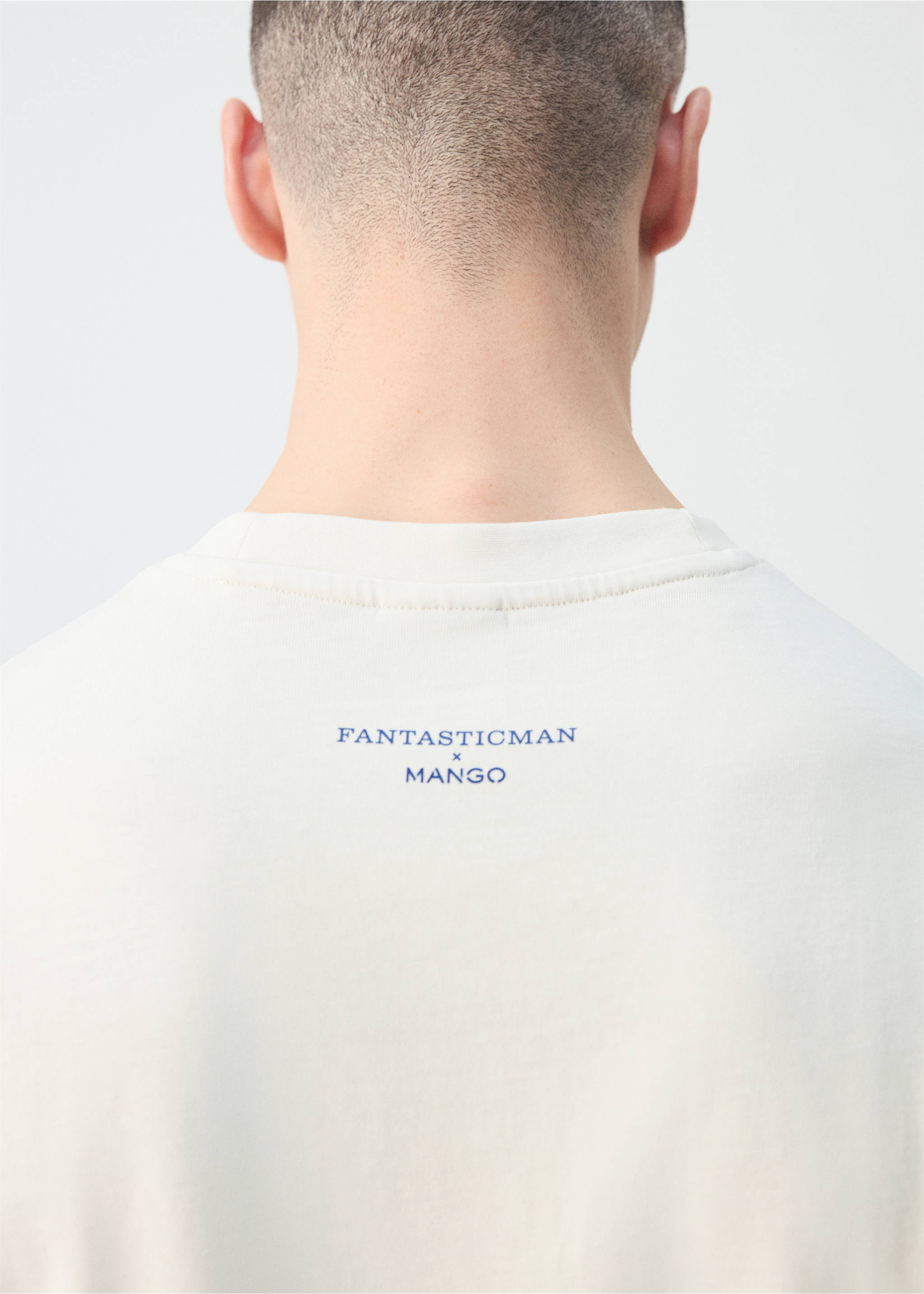 Футболка 100% хлопок с принтом - Деталь изделия 6, Грязно-белый. Ref: 27025993-00.