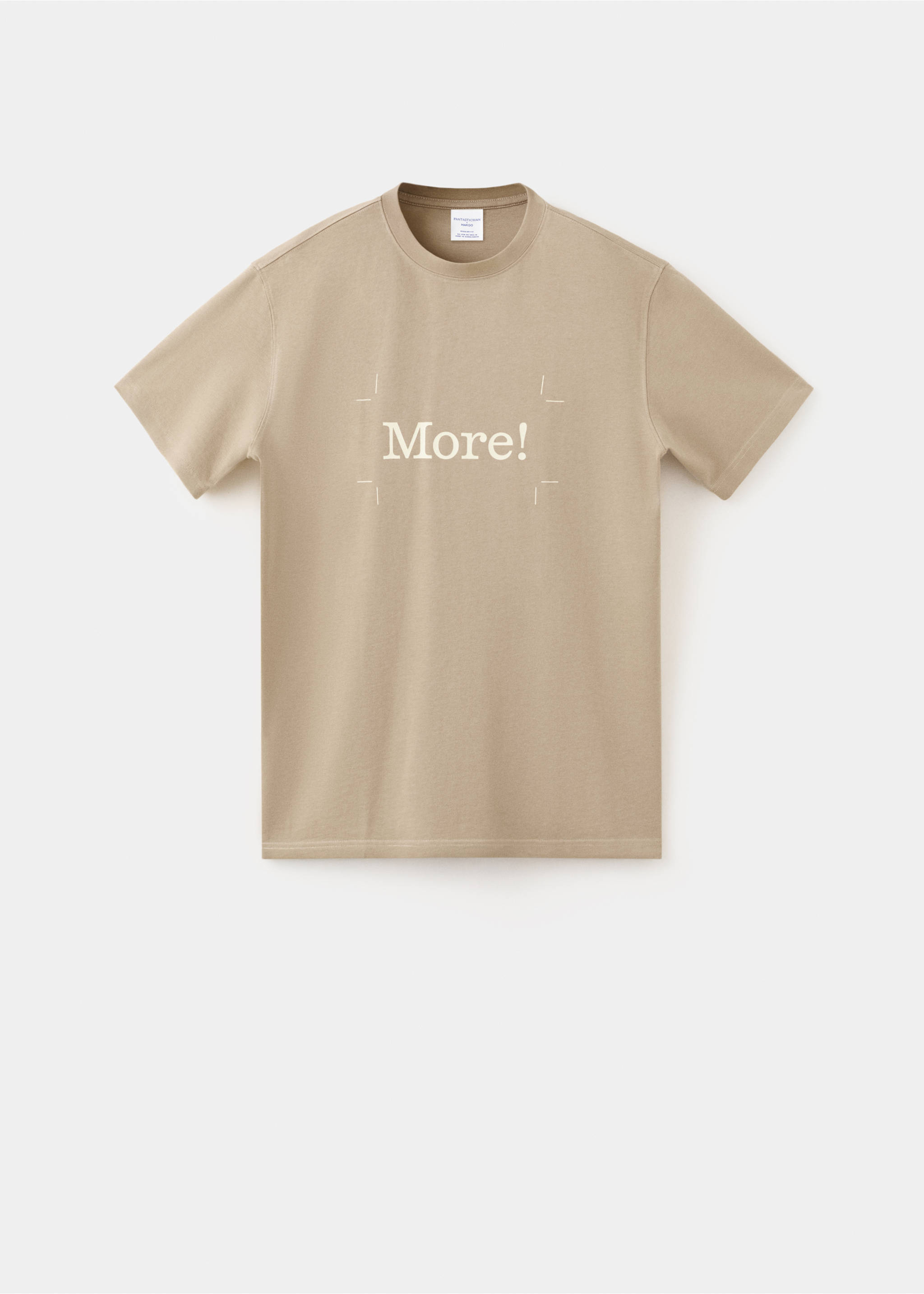 تي شيرت قطني 100٪ مع نص مطبوع - منتج دون نموذج, بيج. Ref: 27025995-00.