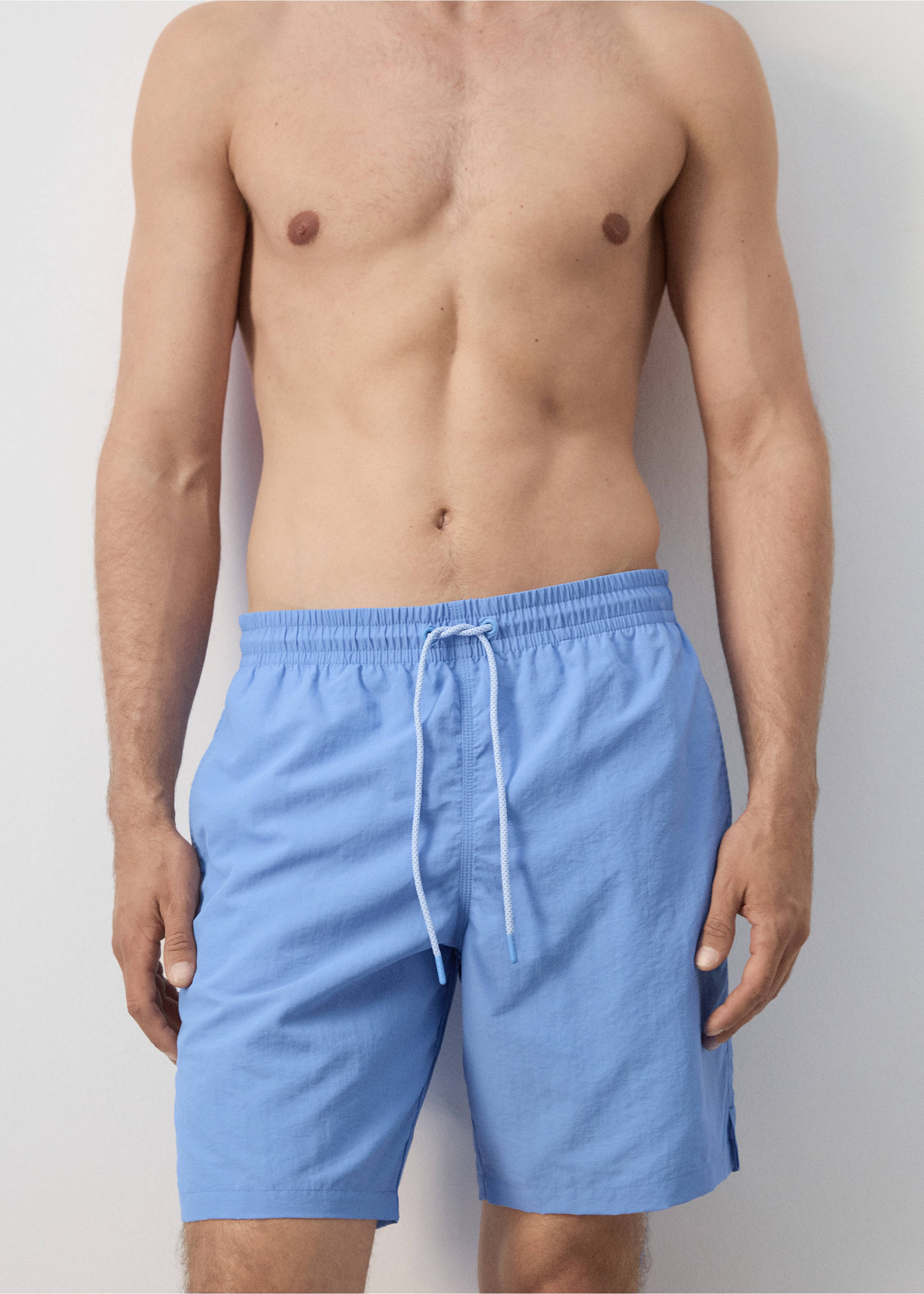 Basic-Badeshorts mit Kordelzug - Detail des Artikels 1, Porzellanblau. Ref: 27026000-00.