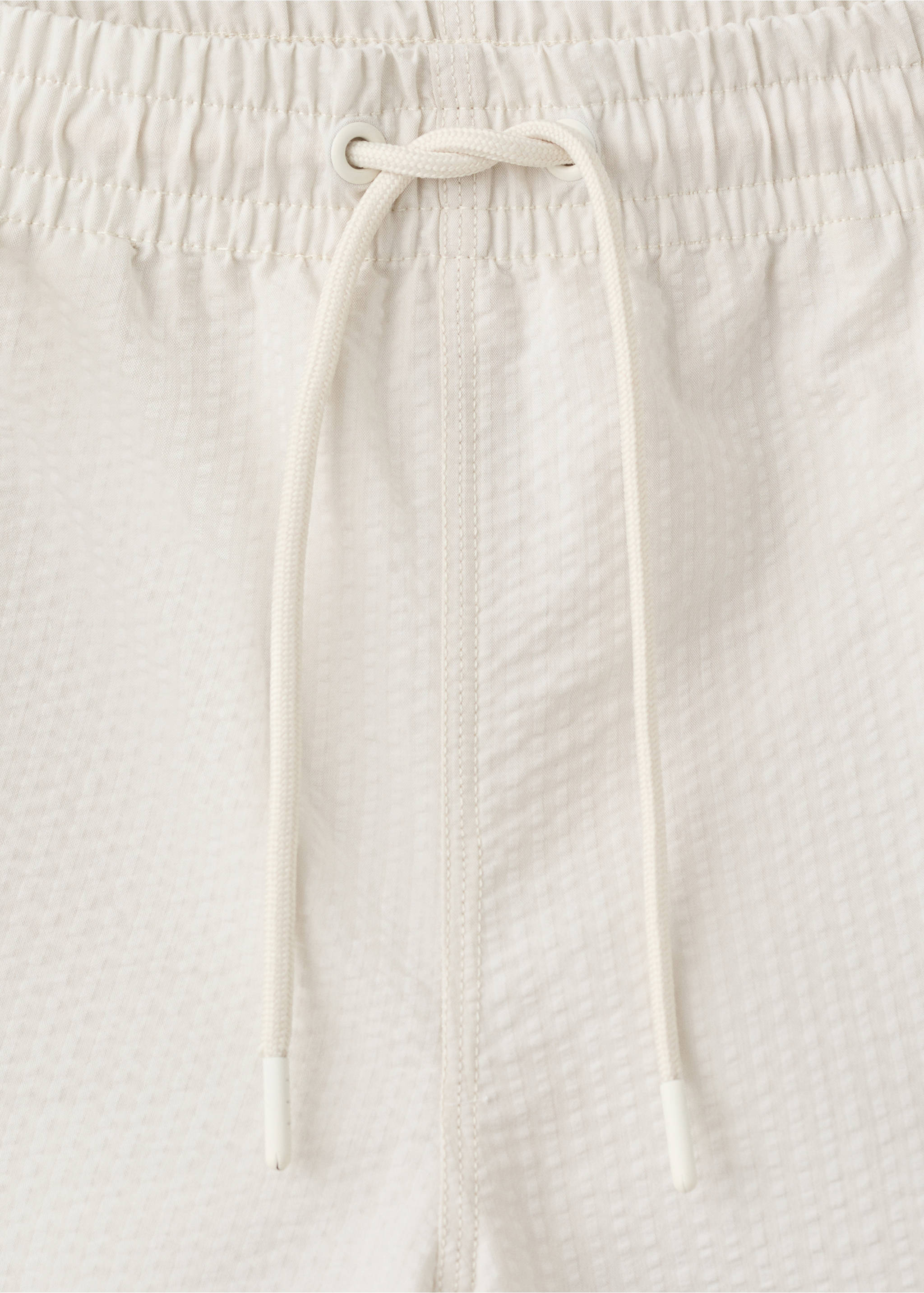 Seersucker striped swimsuit - Details of the article 8, Beige. Ref: 27026001-00.