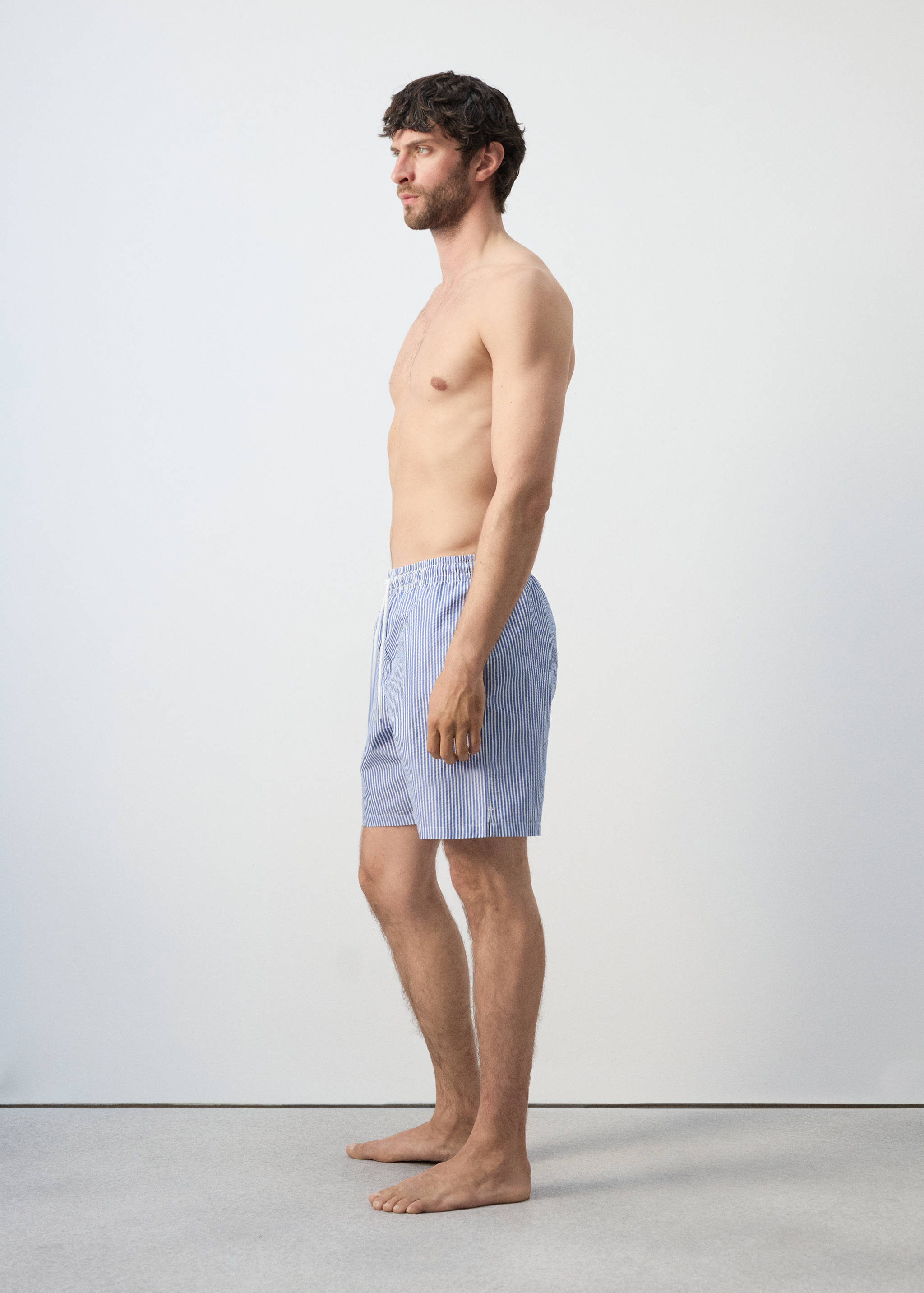 Seersucker striped swimsuit - Details of the article 2