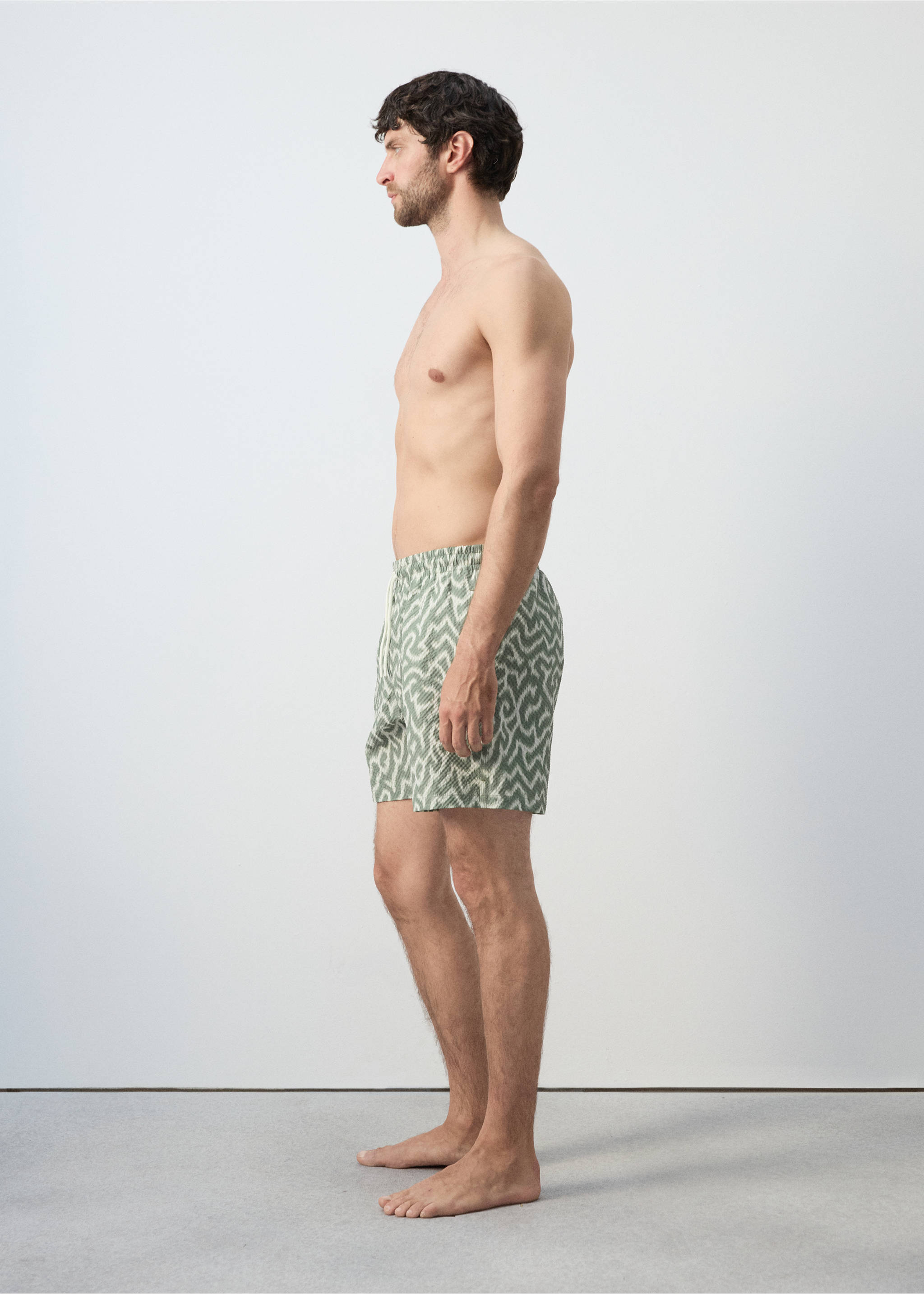 Плавательные шорты со шнурком и принтом - Деталь изделия 2, Хаки. Ref: 27026002-00.