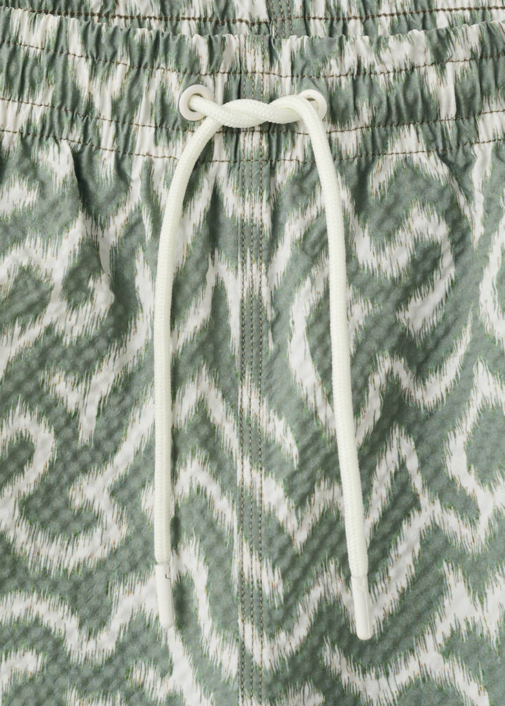 Printed swimsuit with drawstring — Khaki