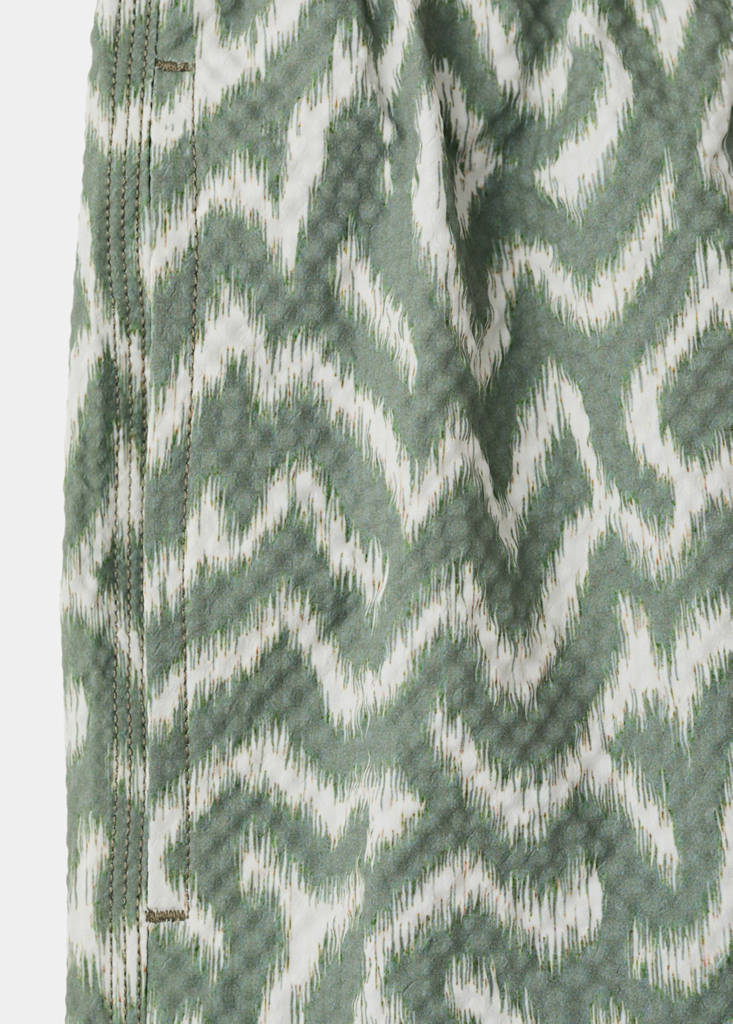 Printed swimsuit with drawstring — Khaki