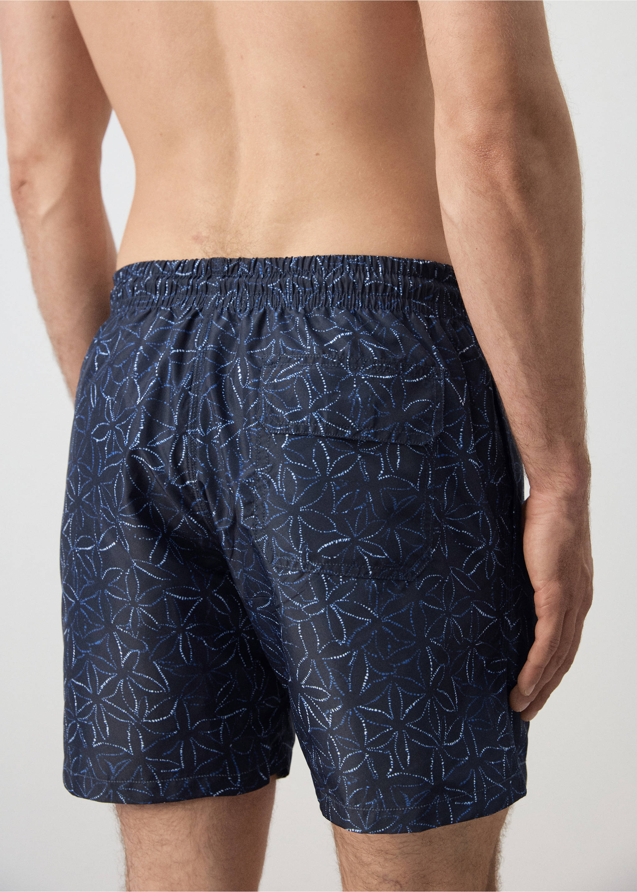 Плавательные шорты со шнурком и принтом - Деталь изделия 6, Глубокий темно-синий. Ref: 27026003-00.