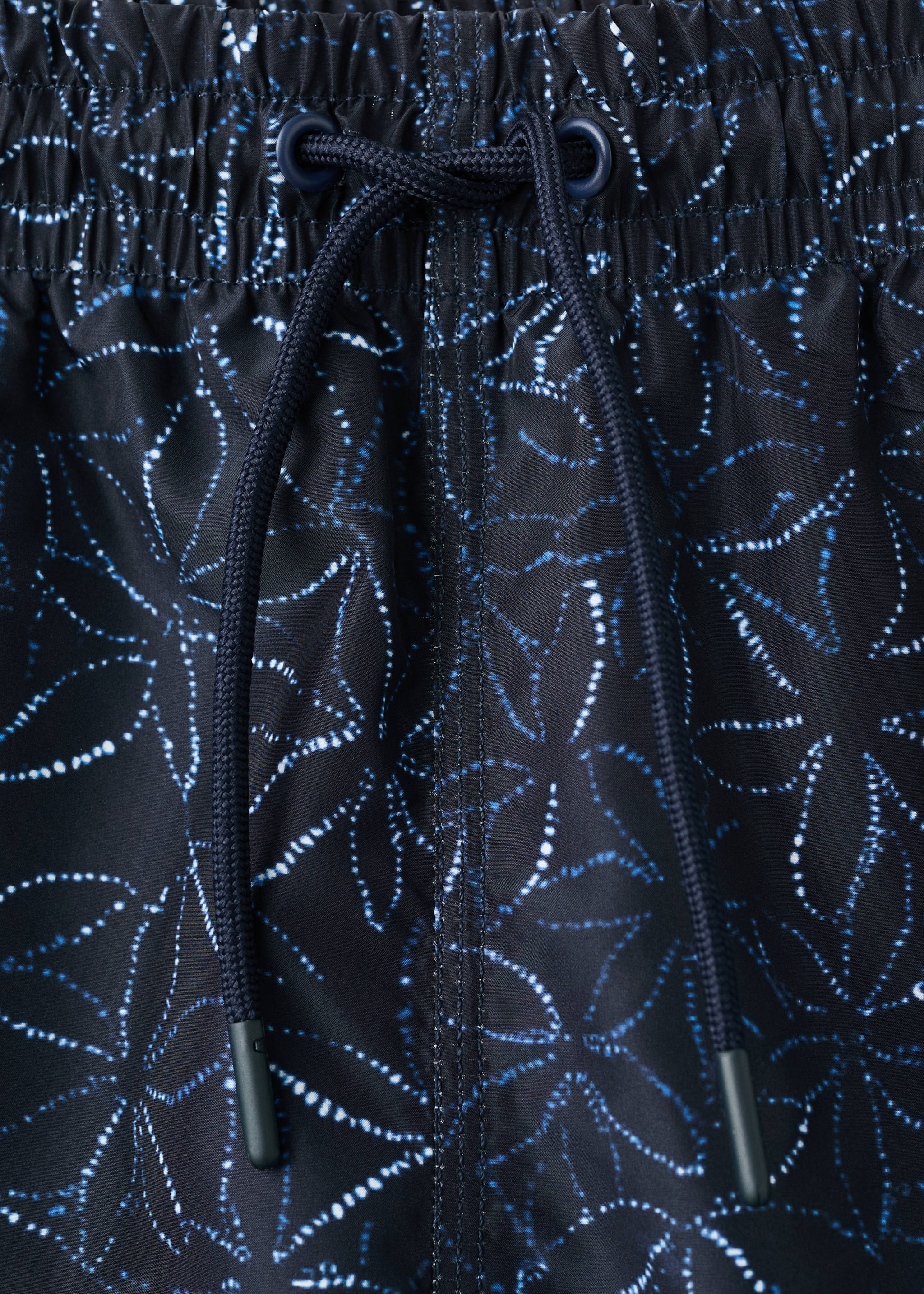 Плавательные шорты со шнурком и принтом - Деталь изделия 8, Глубокий темно-синий. Ref: 27026003-00.