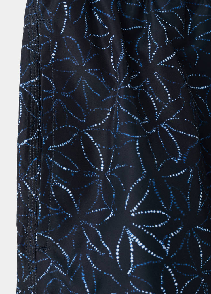 Printed swimsuit with drawstring — Navy