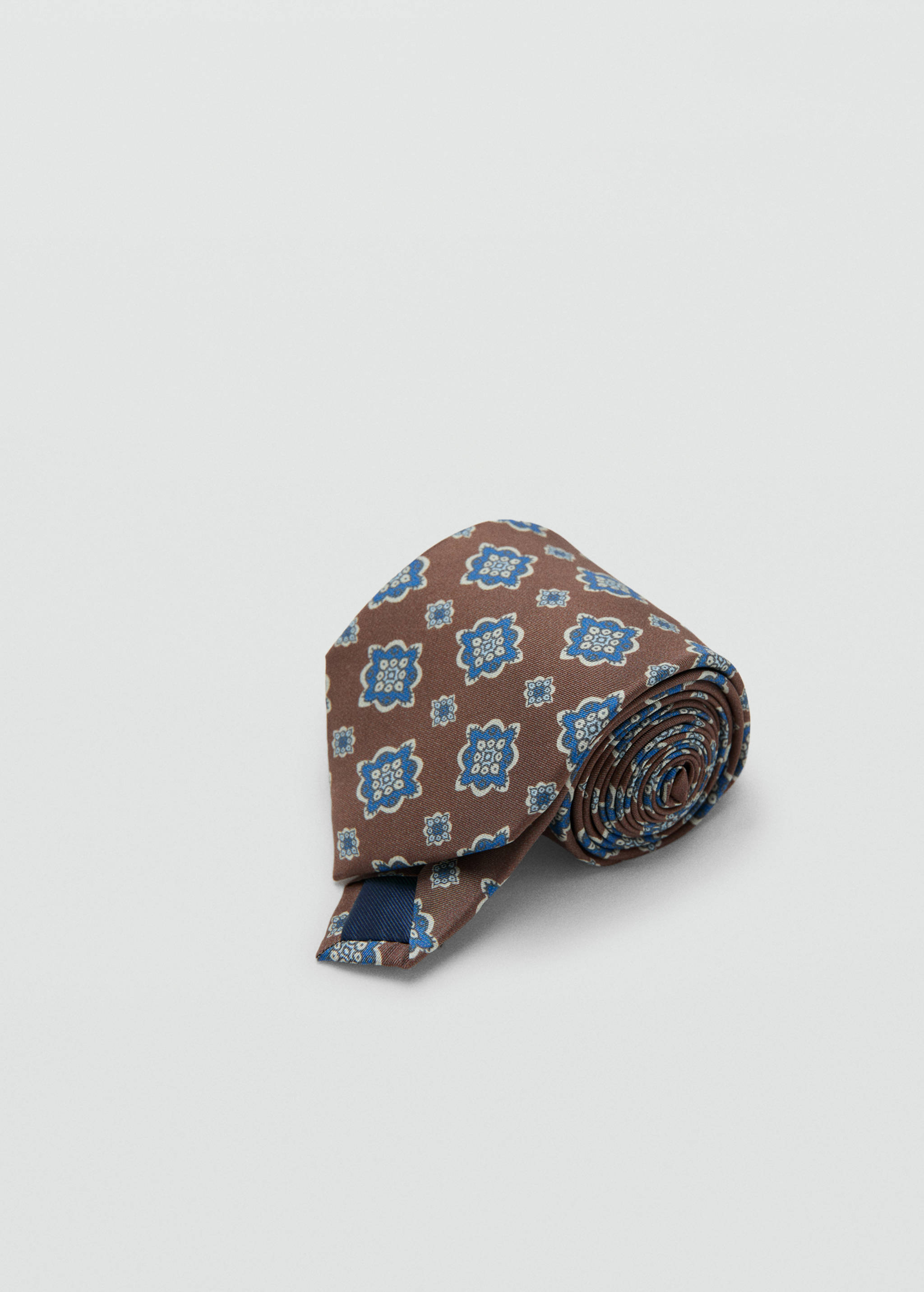 Printed silk tie - Medium plane
