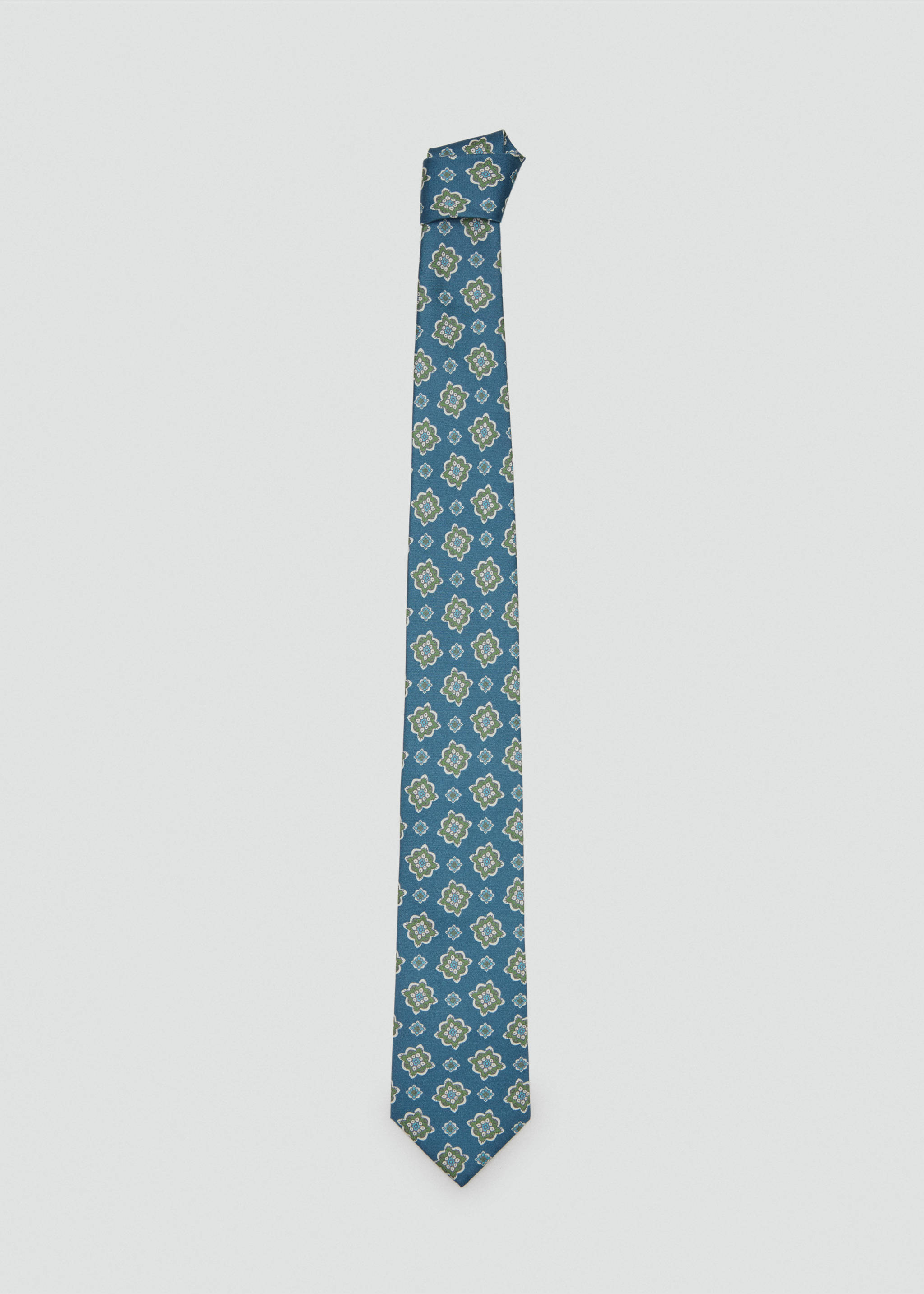 Printed silk tie - Article without model, Navy. Ref: 27026005-00.