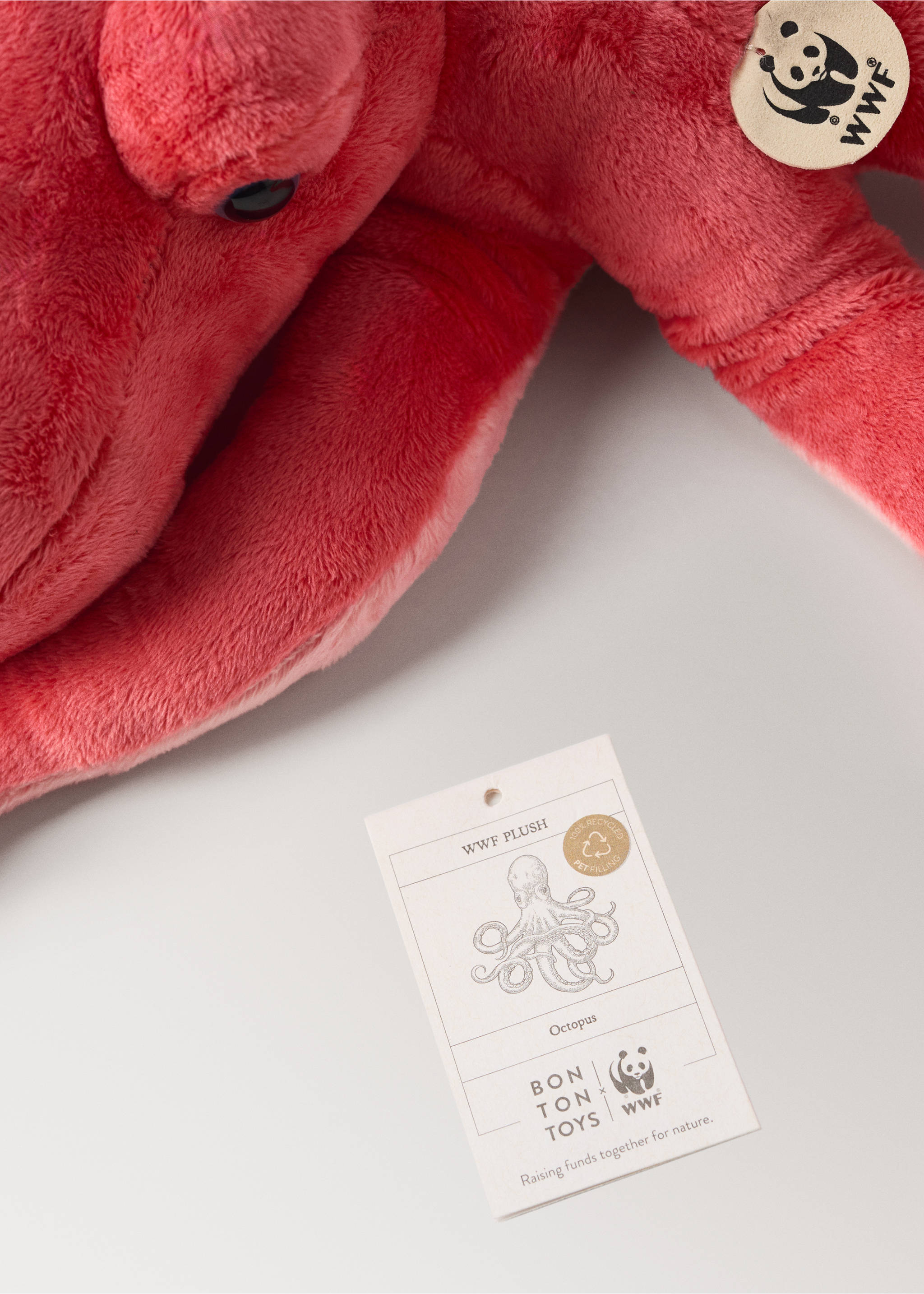 Octopus Plush - WWF - Details of the article 2, Pastel Pink. Ref: 27026007-00.