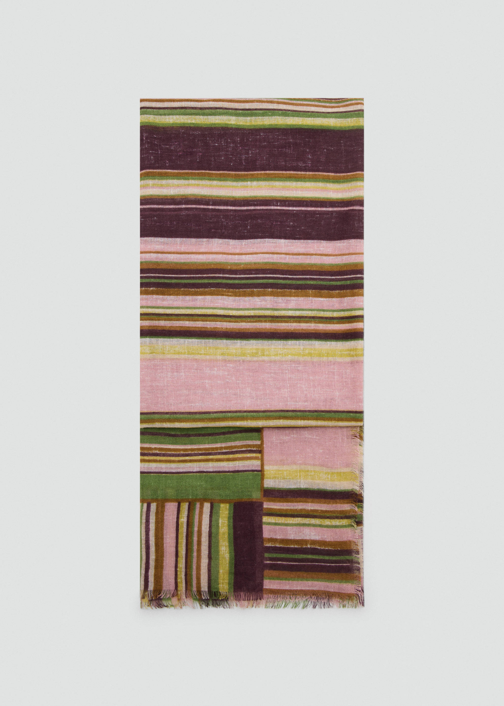 Striped linen-blend scarf - Article without model