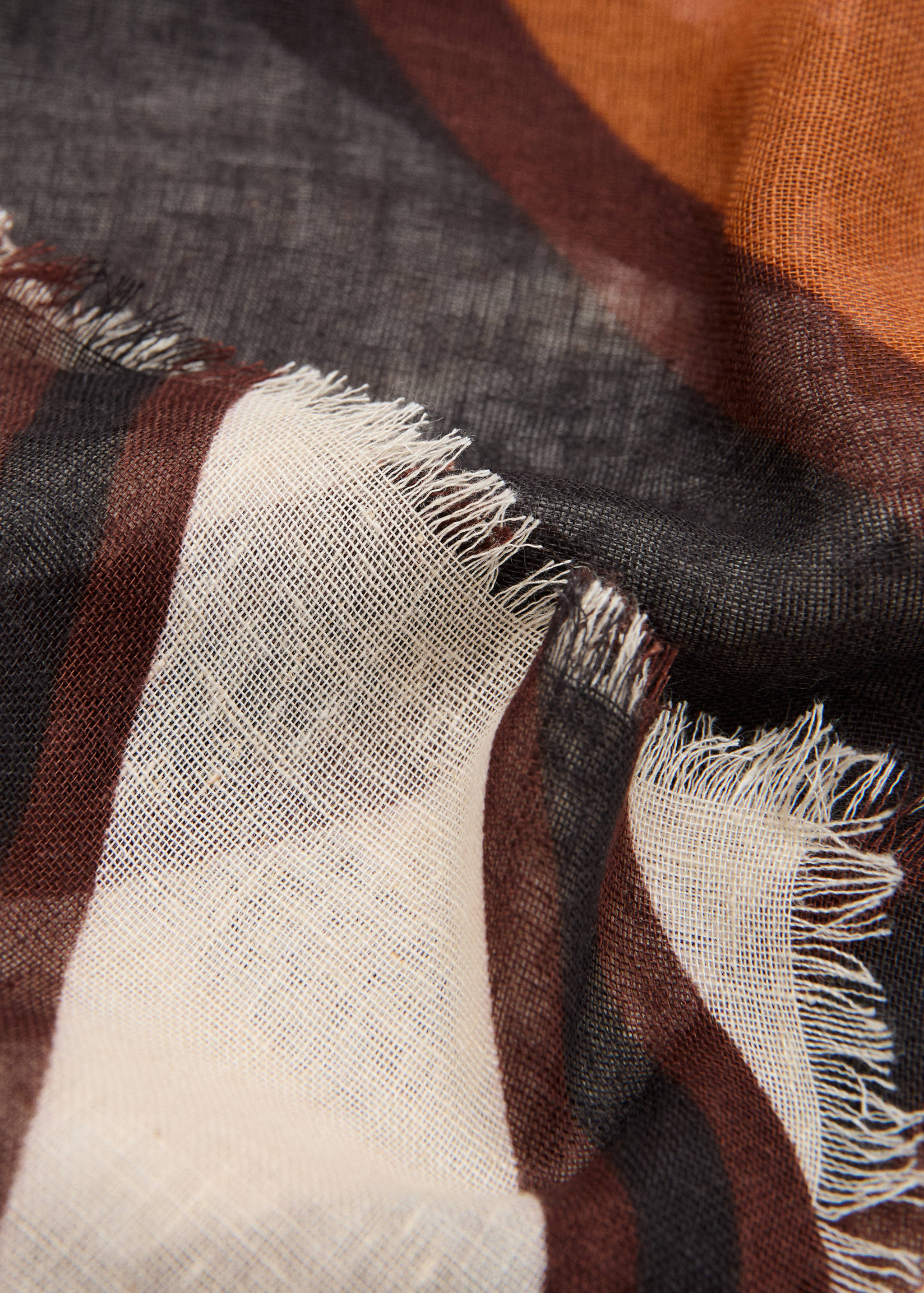 Geometric print linen foulard - Medium plane