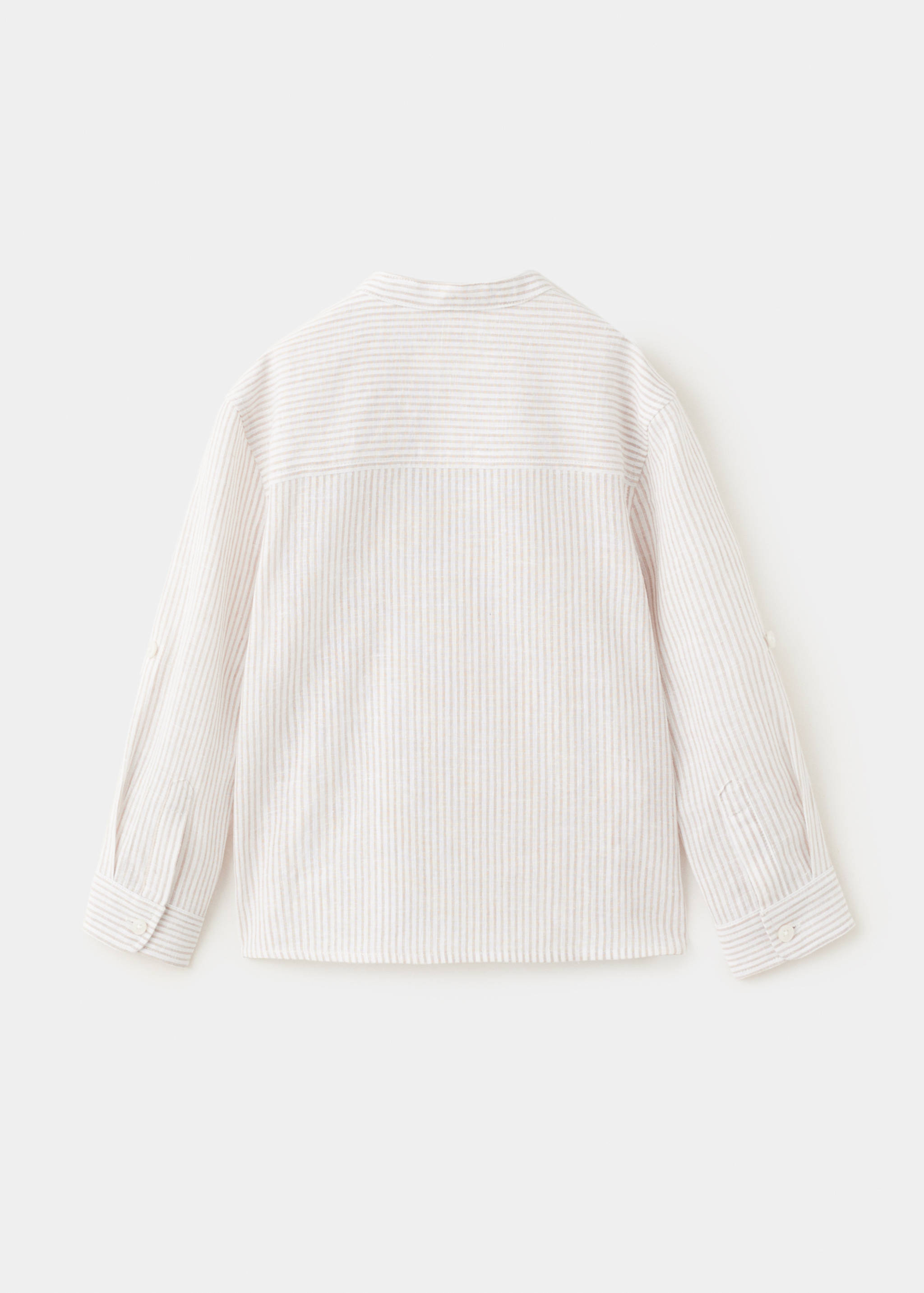 Gestreepte linnen blouse - Achterkant van het artikel