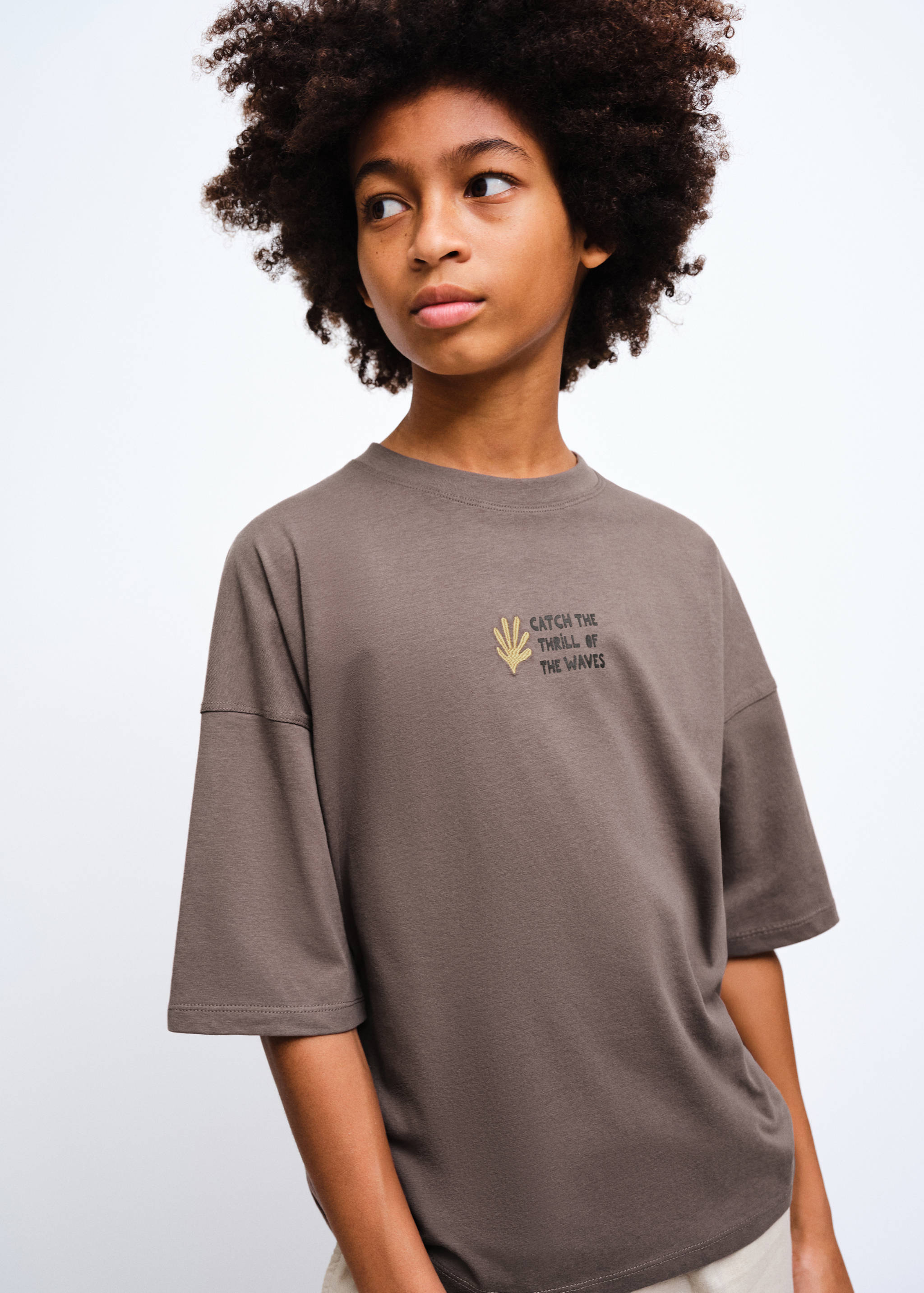 Printed cotton-blend t-shirt - Medium plane