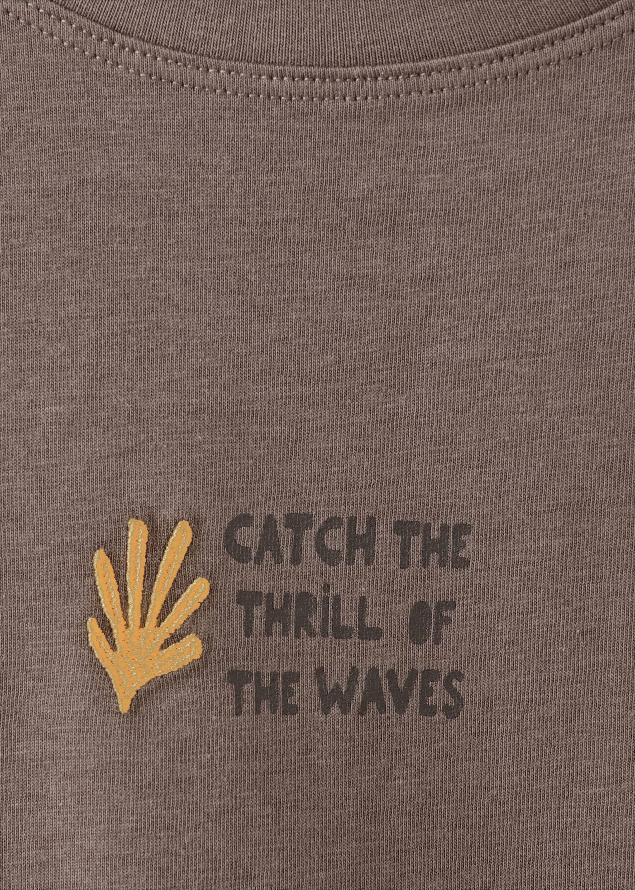 Printed cotton-blend t-shirt - Details of the article 8, Brown. Ref: 27026341-00.