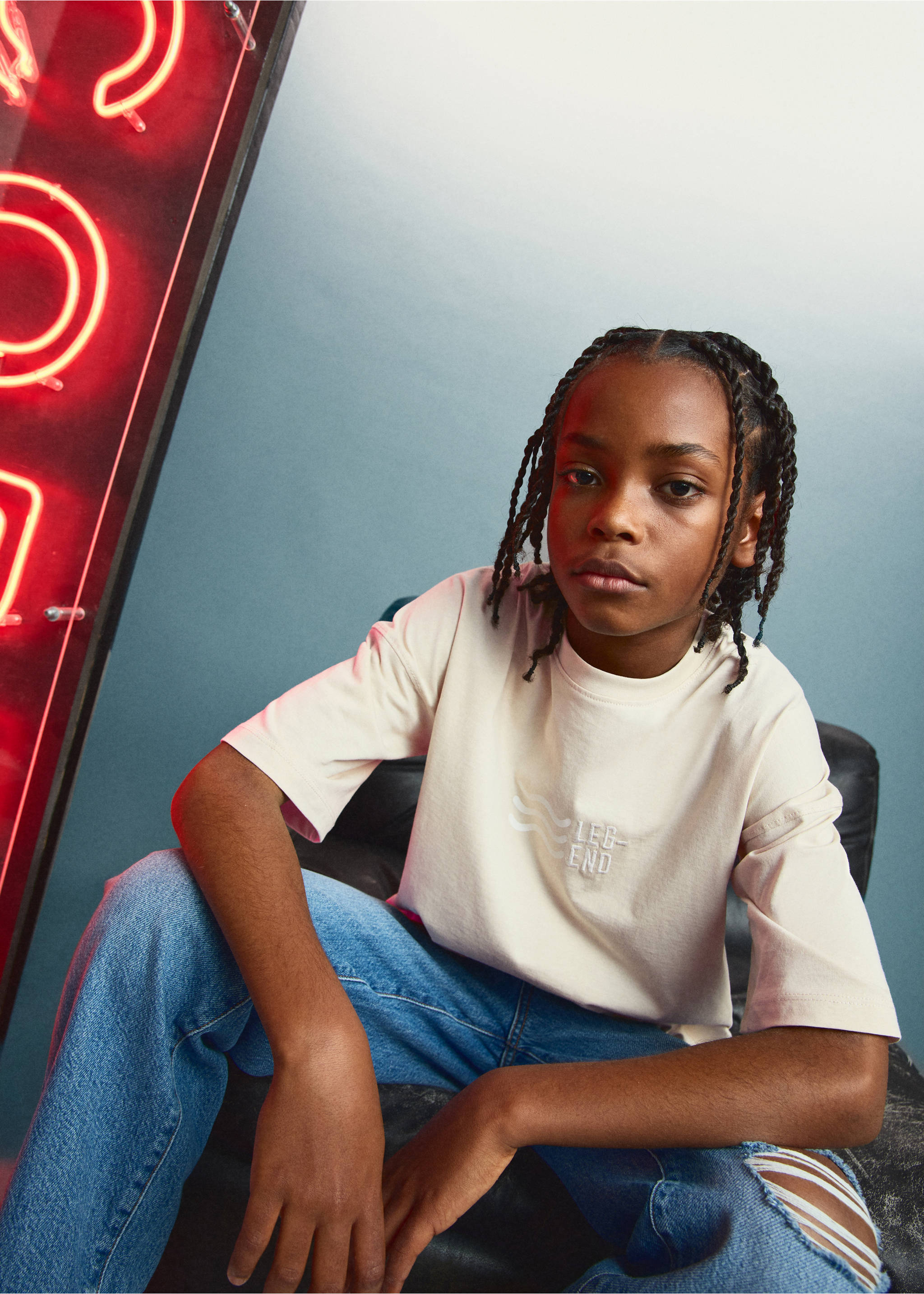 تي شيرت مطبوع من القطن - رؤية عامة, رملي. Ref: 27026343-00.