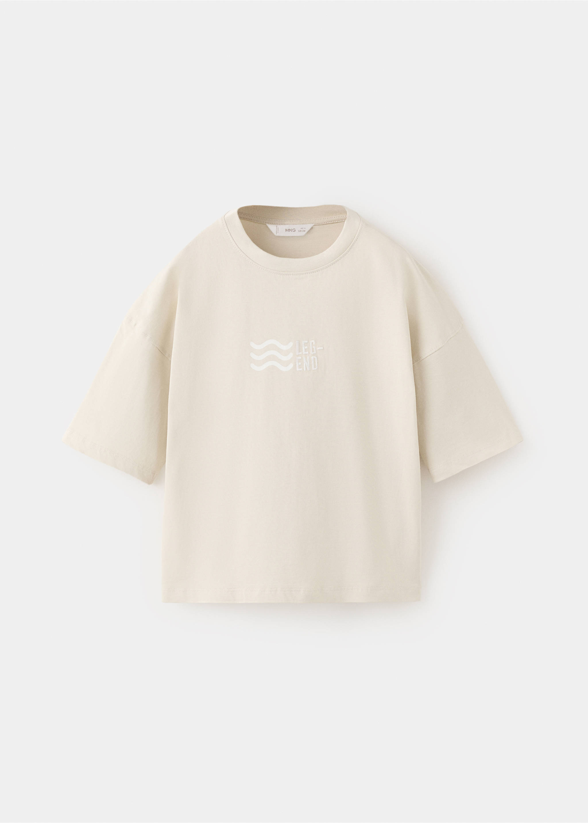 تي شيرت مطبوع من القطن - منتج دون نموذج, رملي. Ref: 27026343-00.