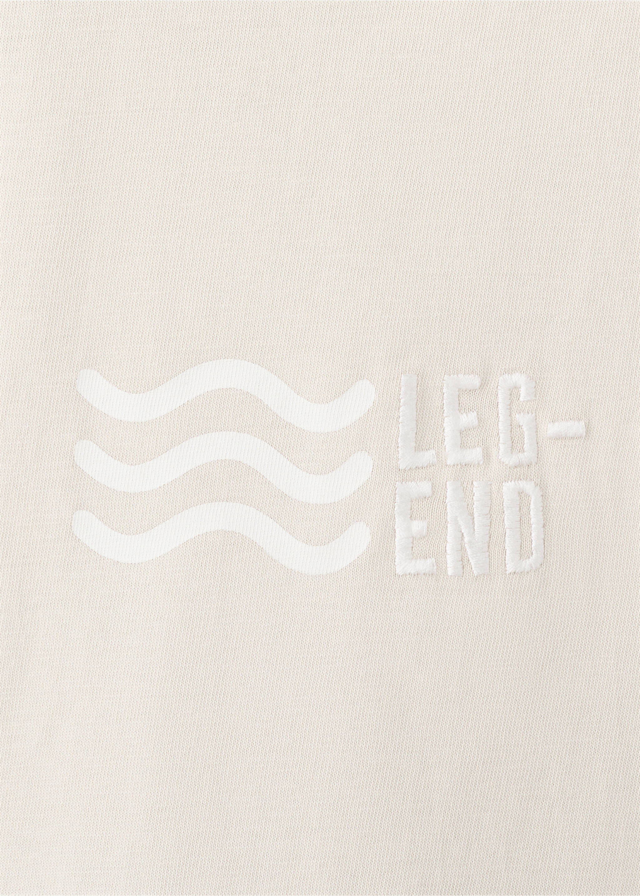 Printed cotton-blend t-shirt - Details of the article 8, Sand. Ref: 27026343-00.