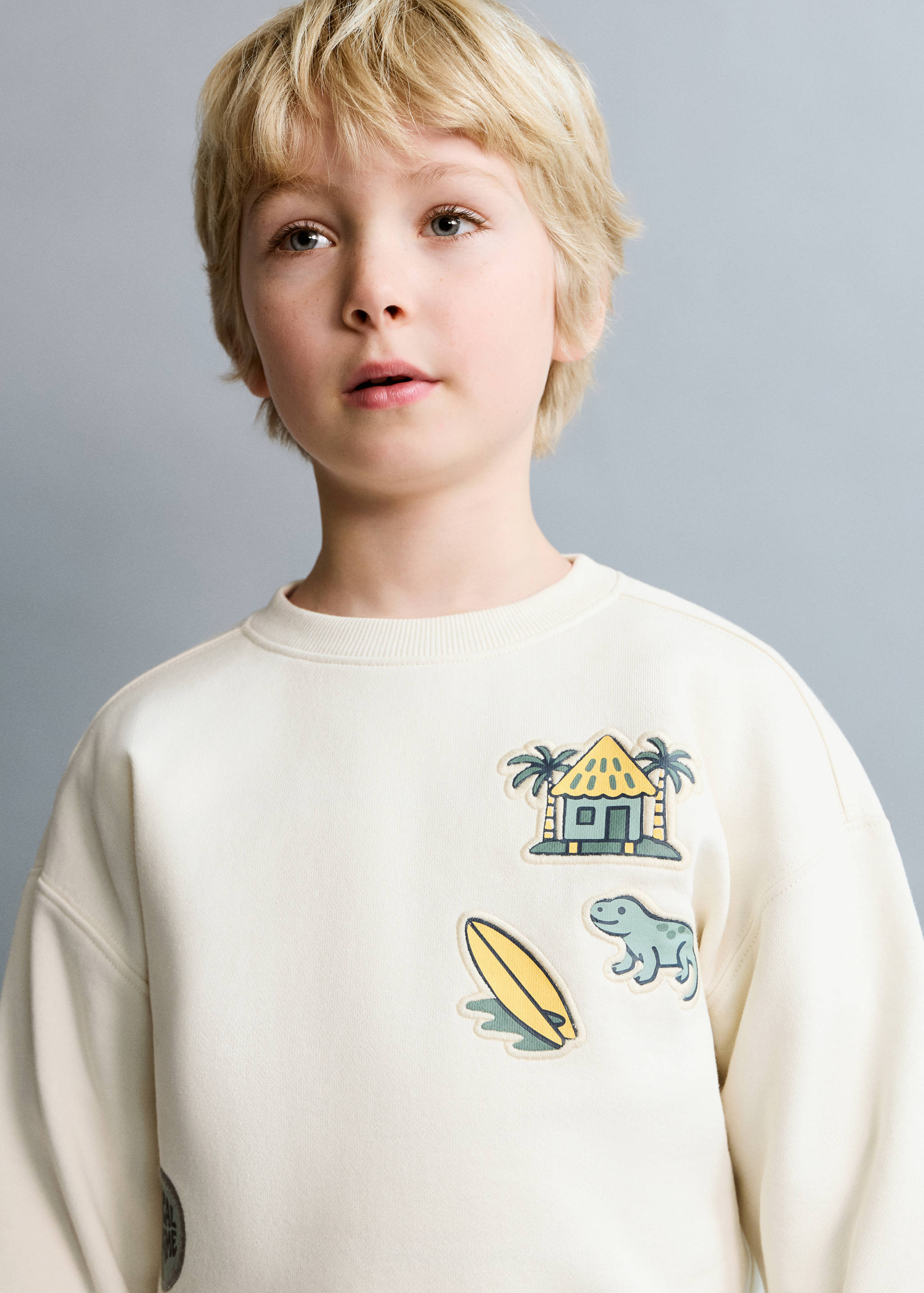 Sudadera algodón parches bordados - Detalle del artículo 1