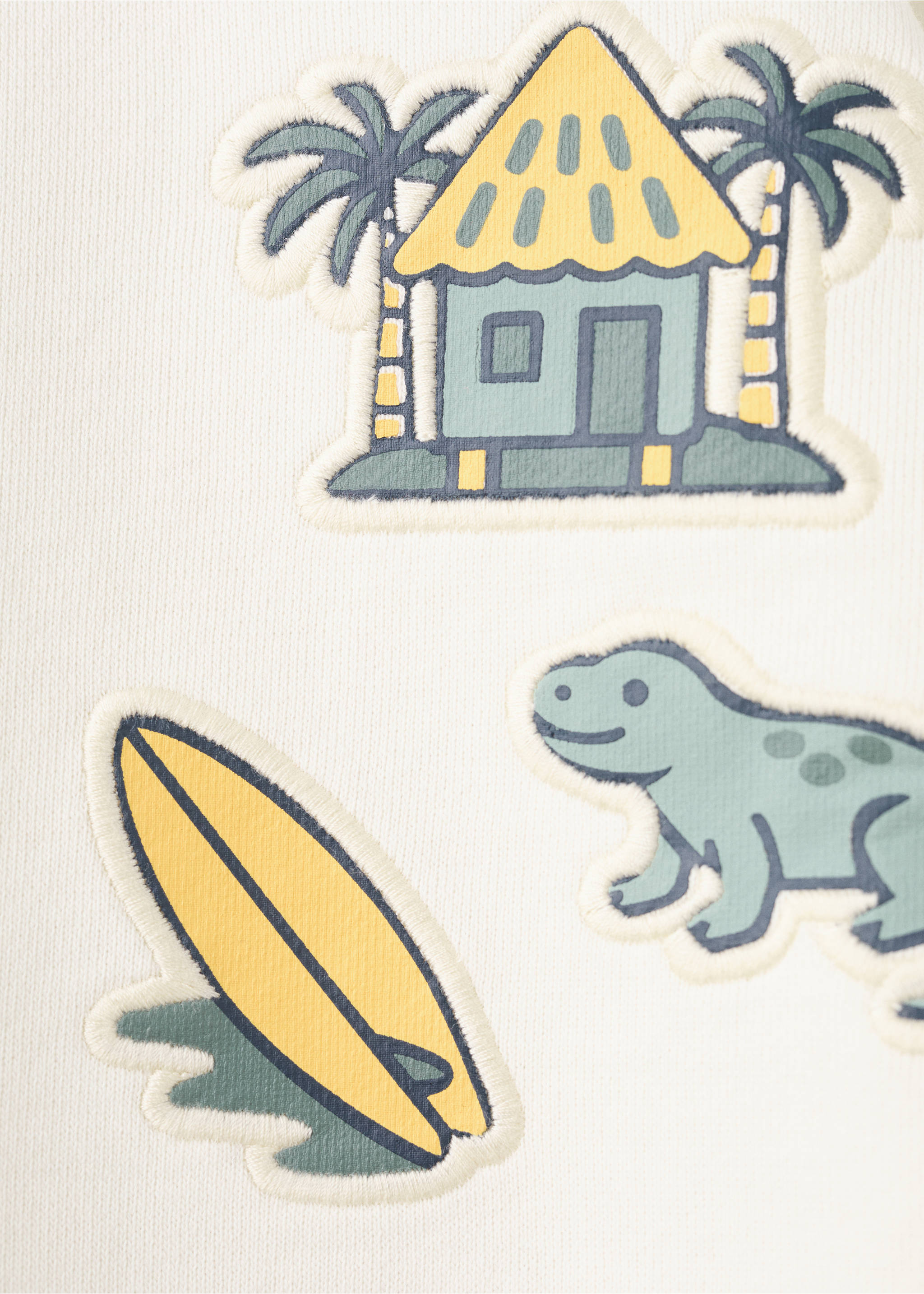 Sudadera algodón parches bordados - Detalle del artículo 8, Gris hielo. Ref: 27026344-00.