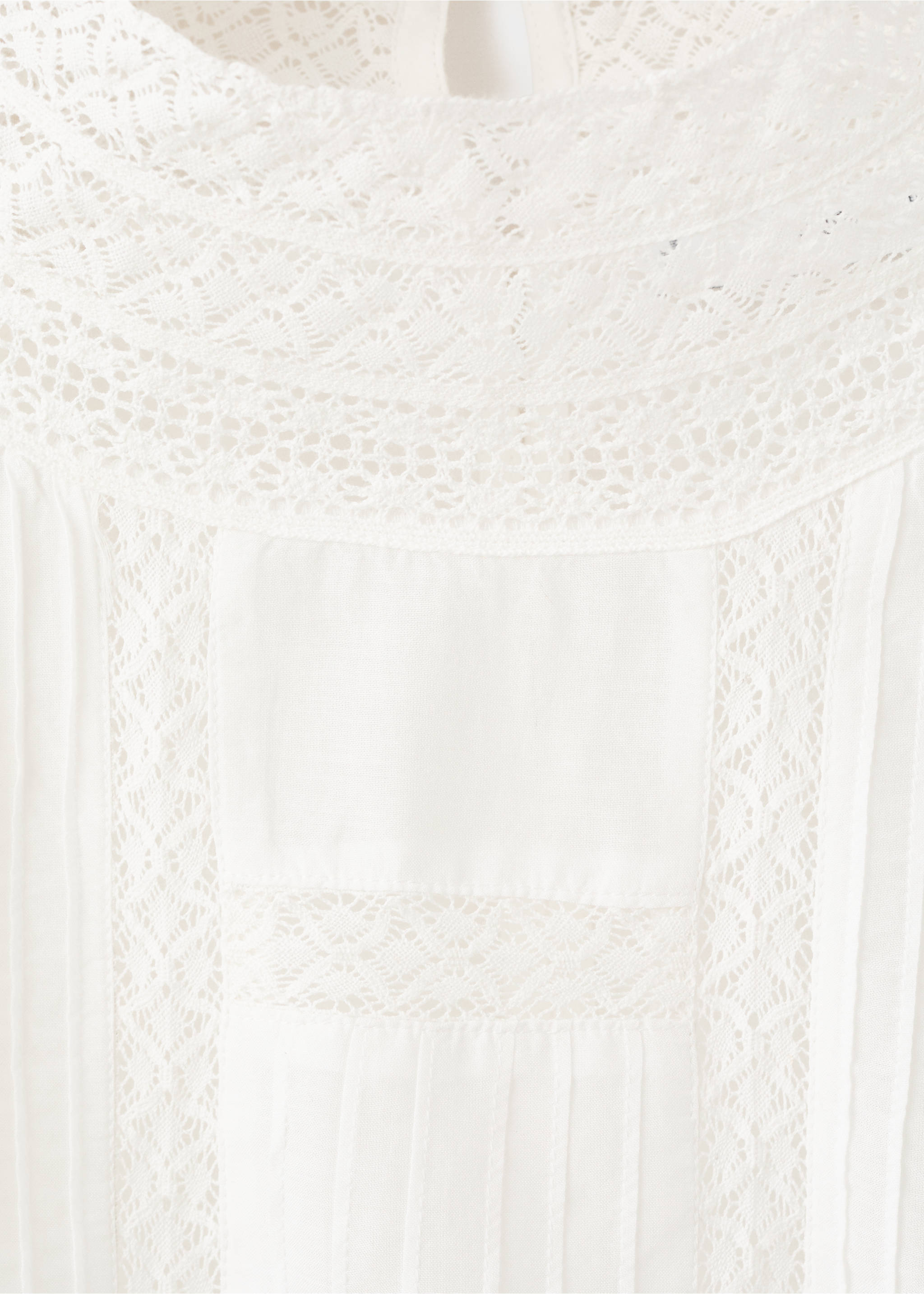 Ажурная блузка с вышивкой - Деталь изделия 8, Грязно-белый. Ref: 27026347-00.