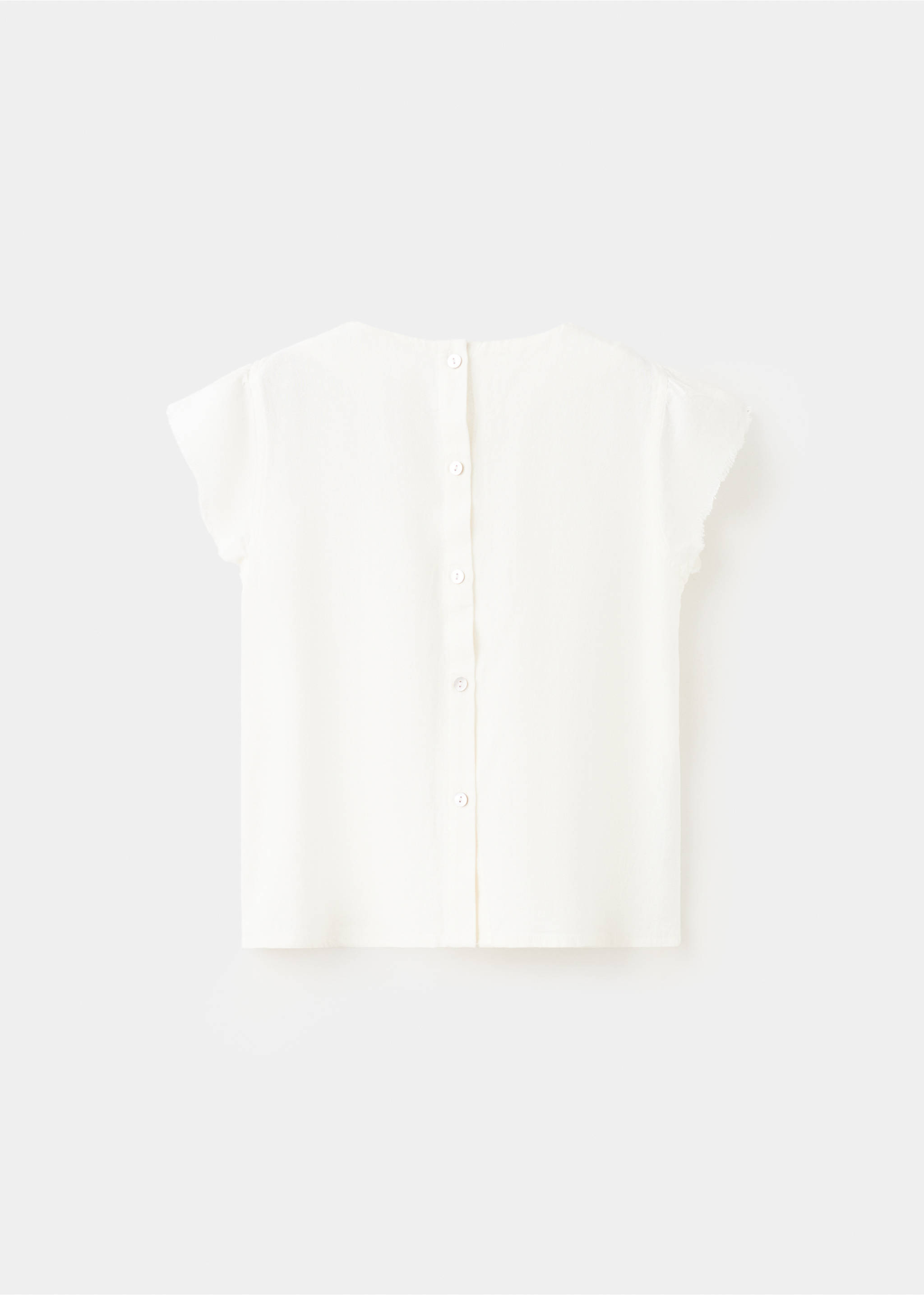 Blouse en lin à perles - Verso de l’article, Blanc. Ref: 27026348-00.