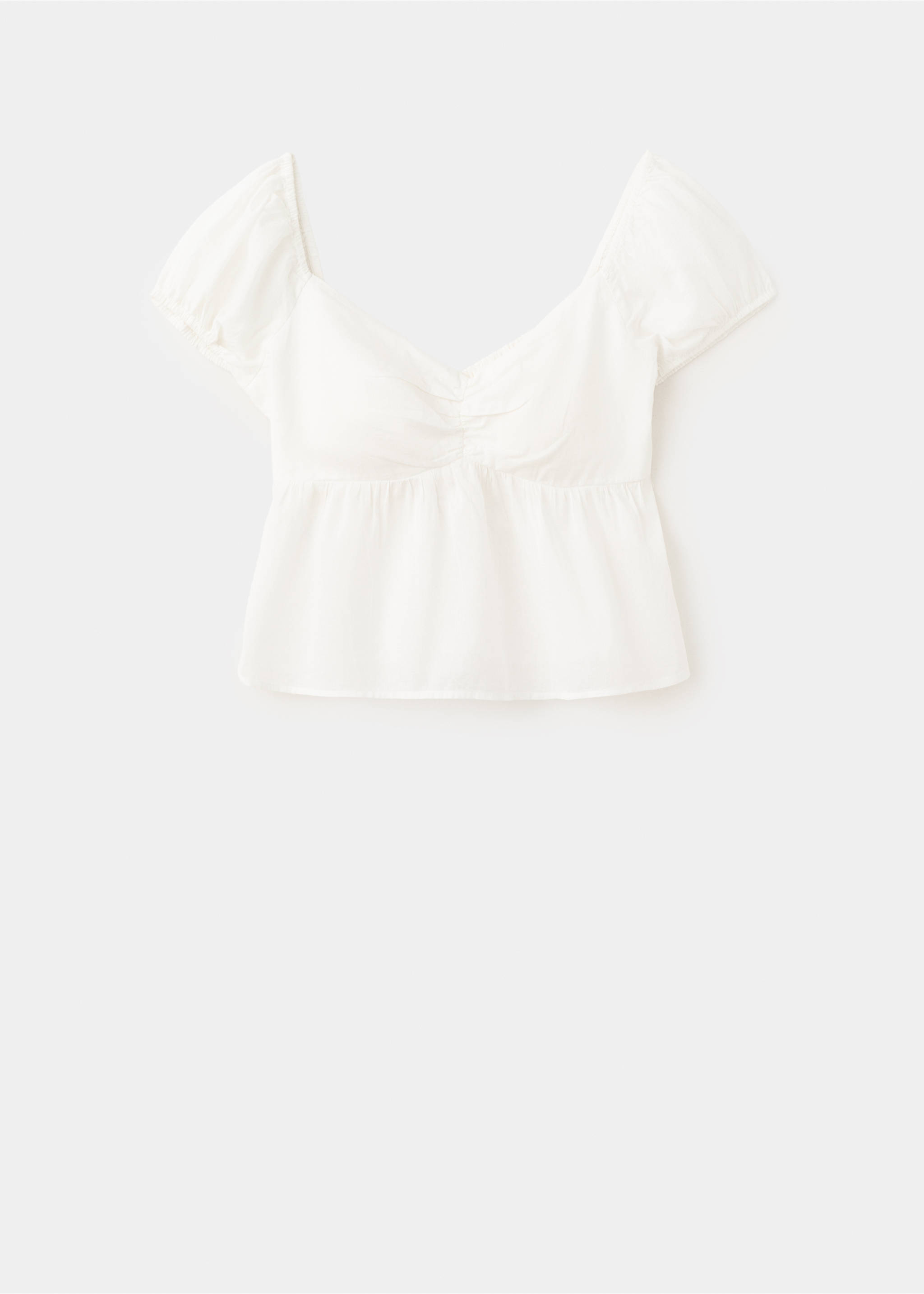 Top crop bumbac - Articol fără model, Alb-murdar. Ref: 27026349-00.