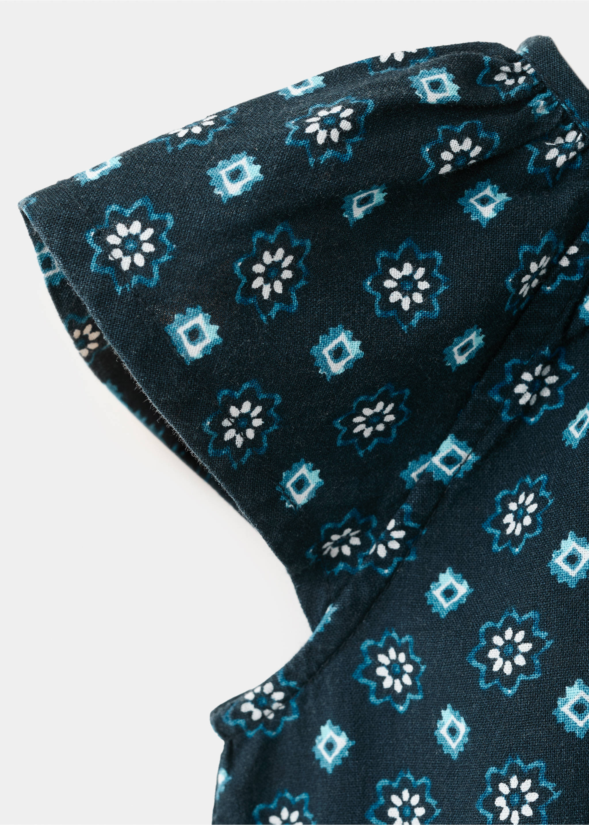 Blusa algodón flores - Detalle del artículo 8, Azul marino. Ref: 27026351-00.