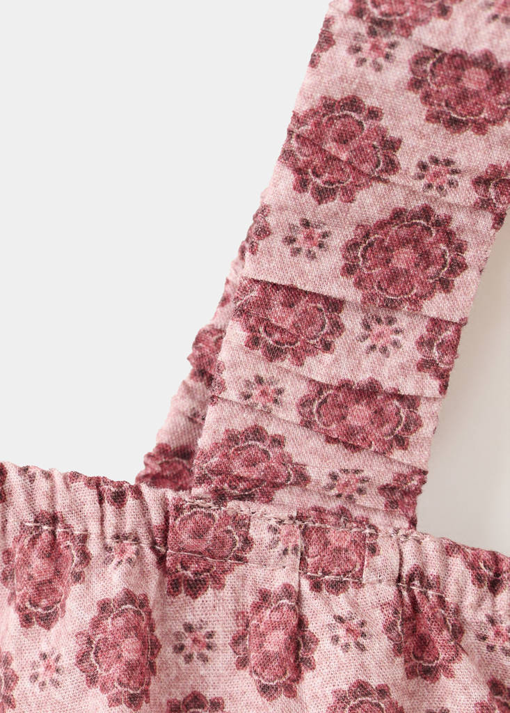 Floral-print cotton blouse — Maroon