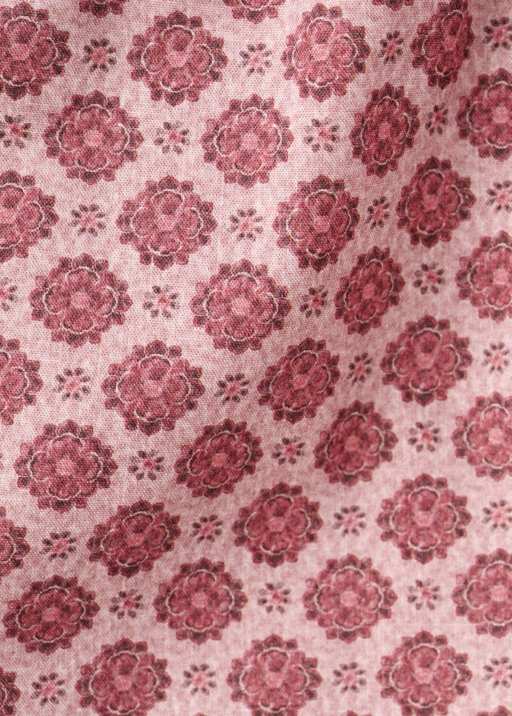 Floral-print cotton blouse — Maroon
