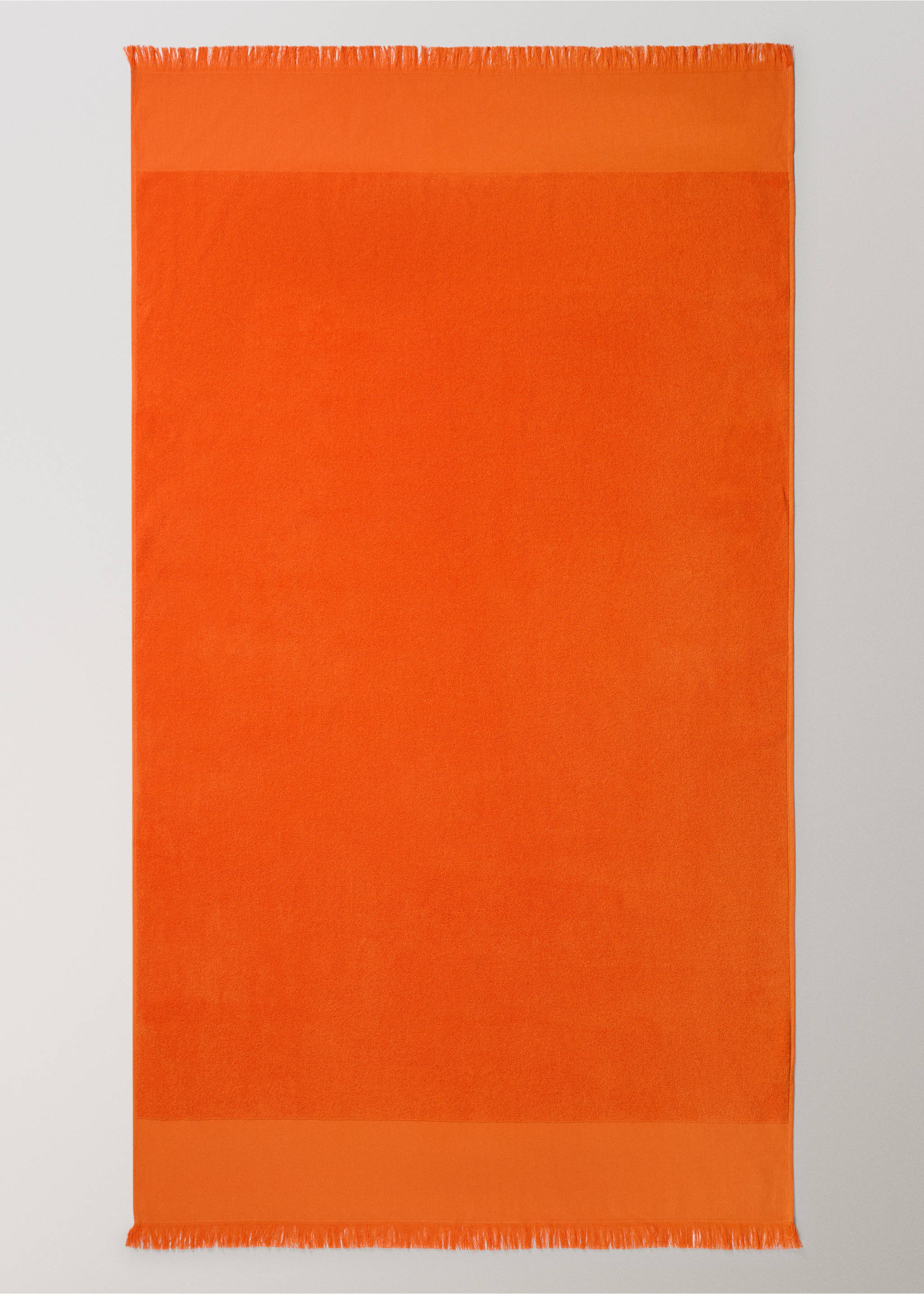 Ensfarget overdyed strandhåndkle med frynser - Artikkeldetalj 3, Oransje. Ref: 27026353-00.