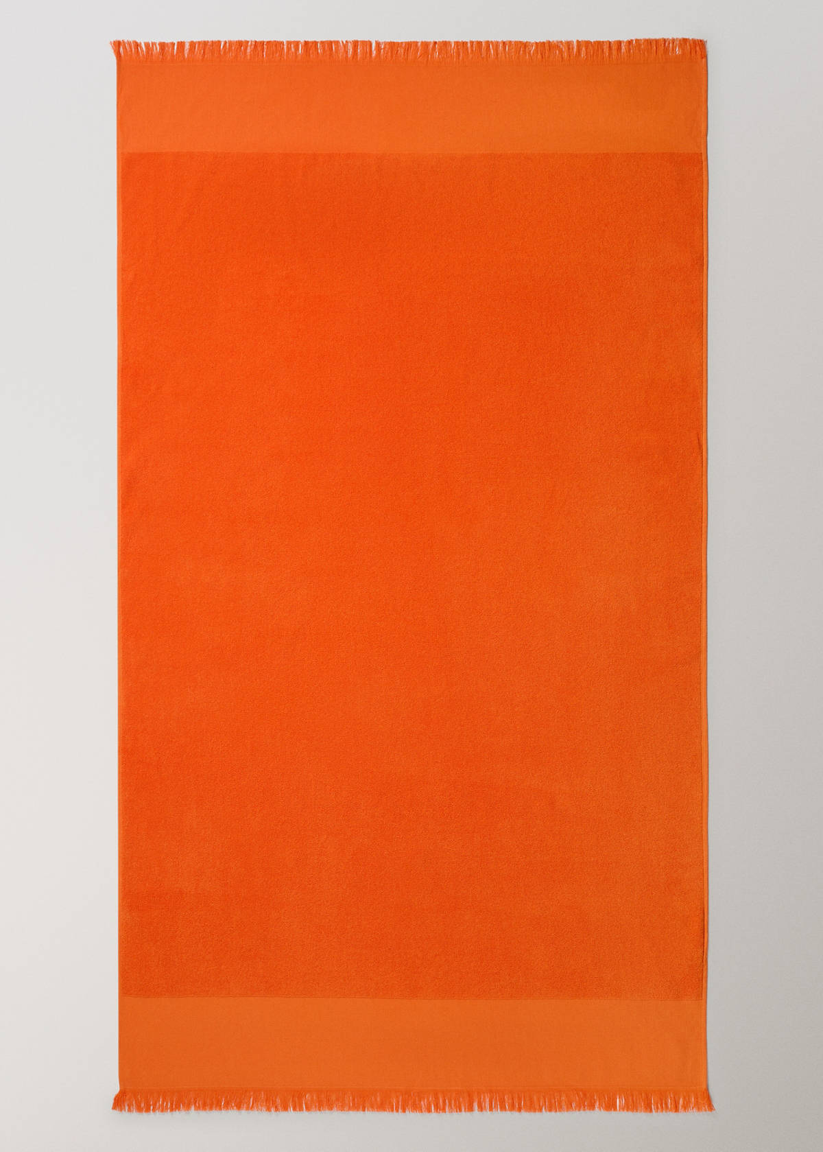 Plain overdyed beach towel with tassels — Orange