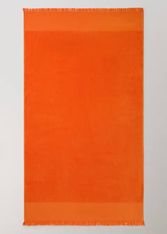 Plain overdyed beach towel with tassels — Orange 4