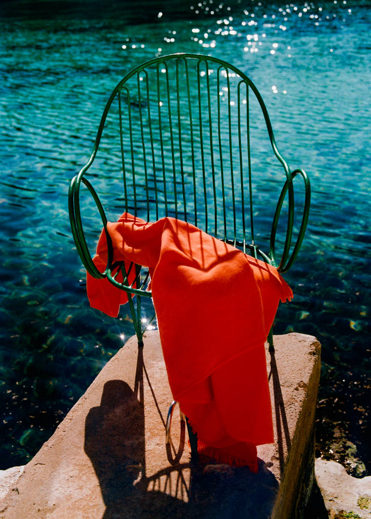 Plain overdyed beach towel with tassels — Orange