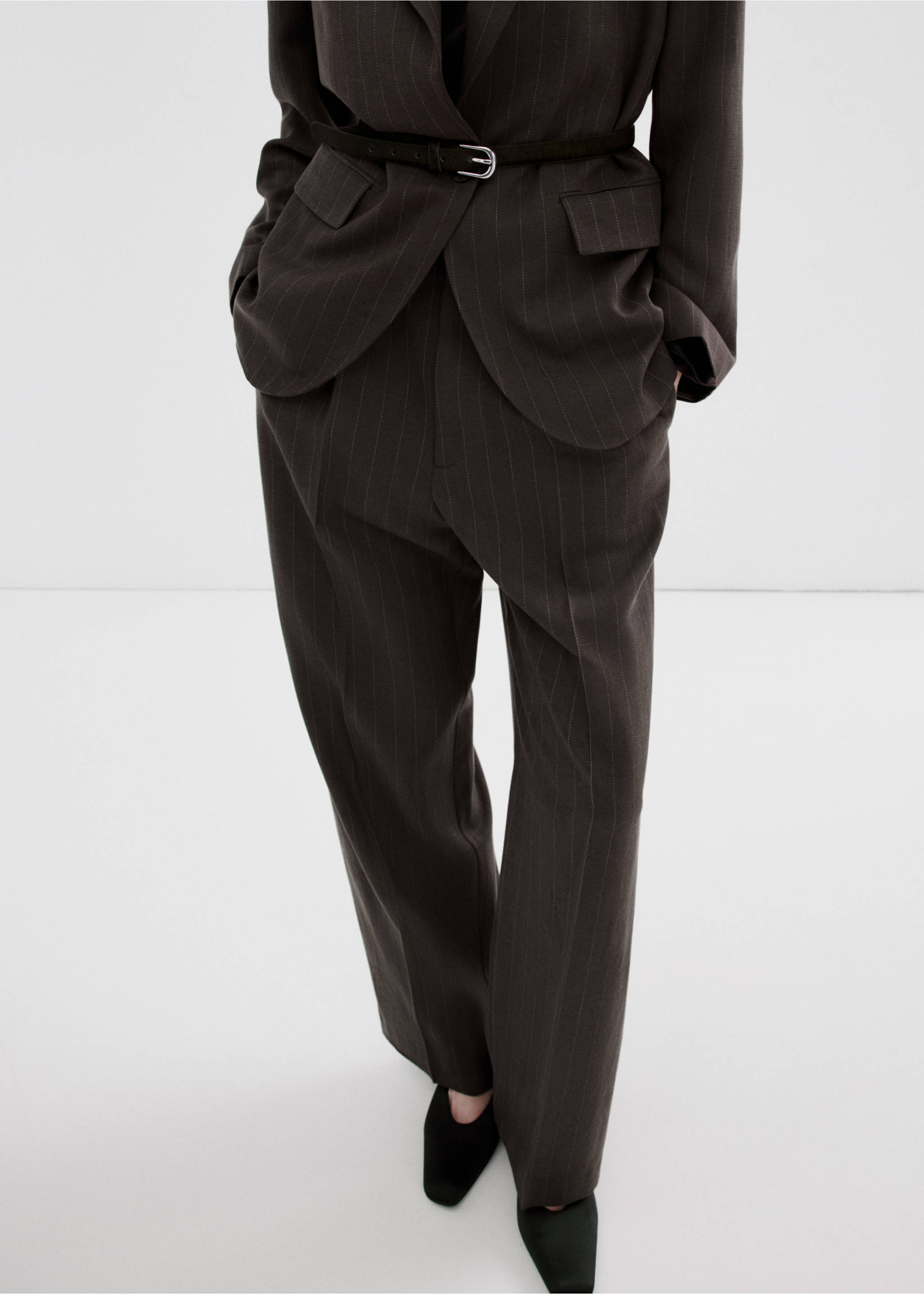 Lyocell suit trousers - Medium plane, Chocolate. Ref: 27026357-00.