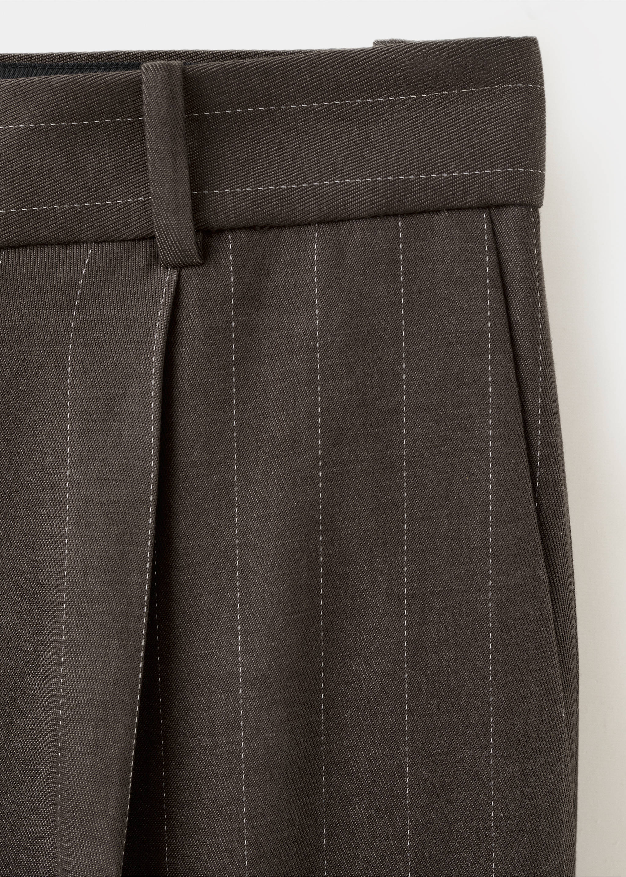 Lyocell suit trousers - Details of the article 0, Chocolate. Ref: 27026357-00.