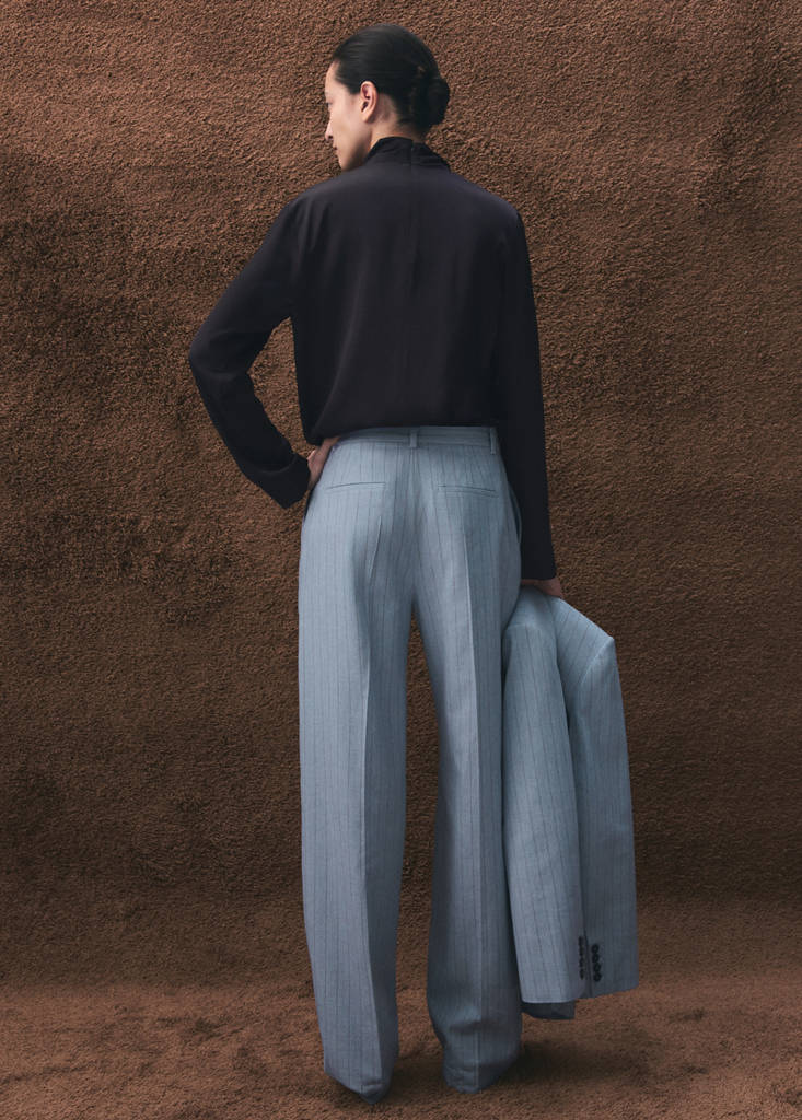 Pinstripe suit trousers — Blue