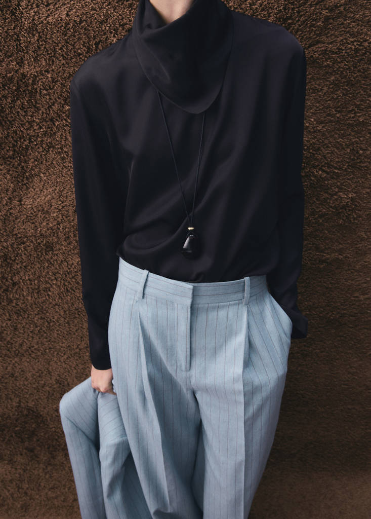 Pinstripe suit trousers — Blue