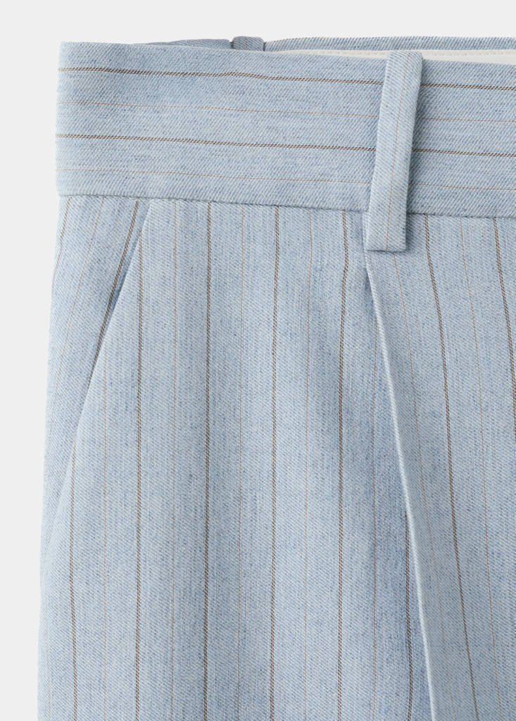Pinstripe suit trousers — Blue