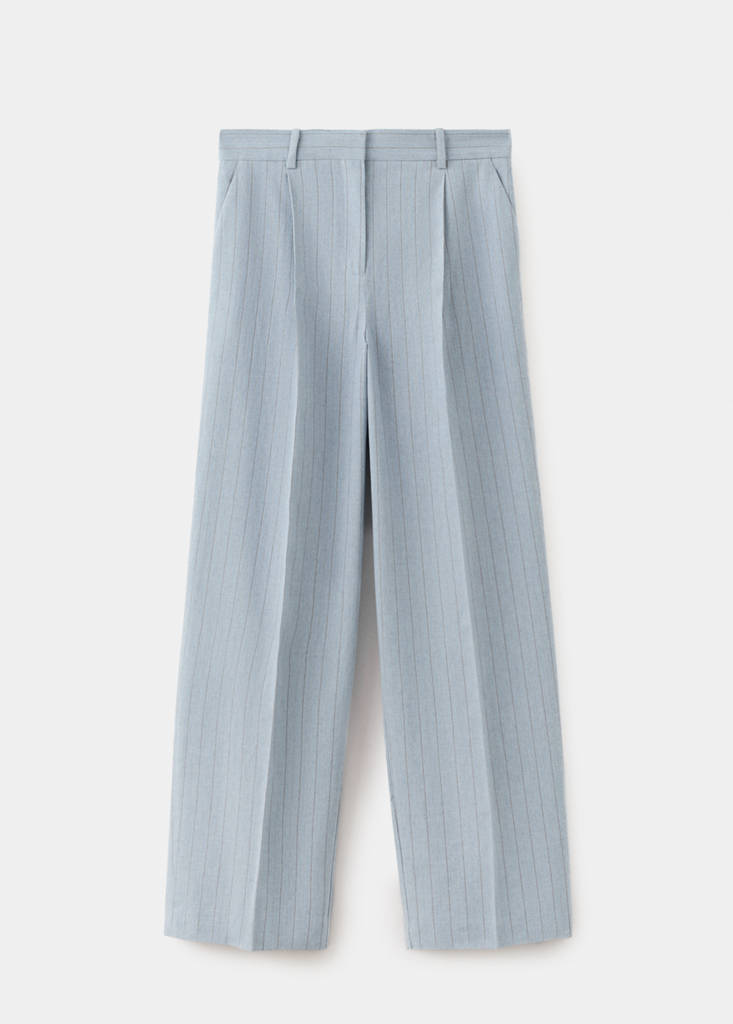 Pinstripe suit trousers — Blue
