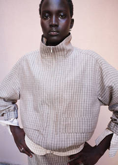 Checked bomber jacket — Light/Pastel Grey 1